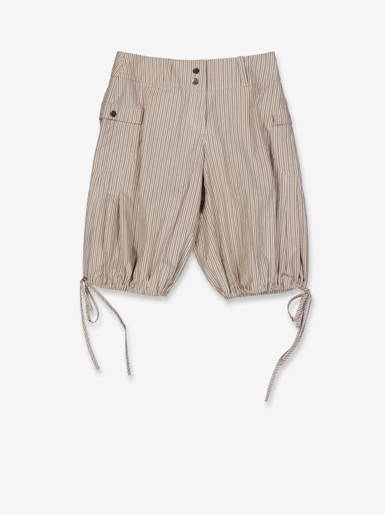Bermuda beige de rayas con bajo ajustable - Brava - Image 2
