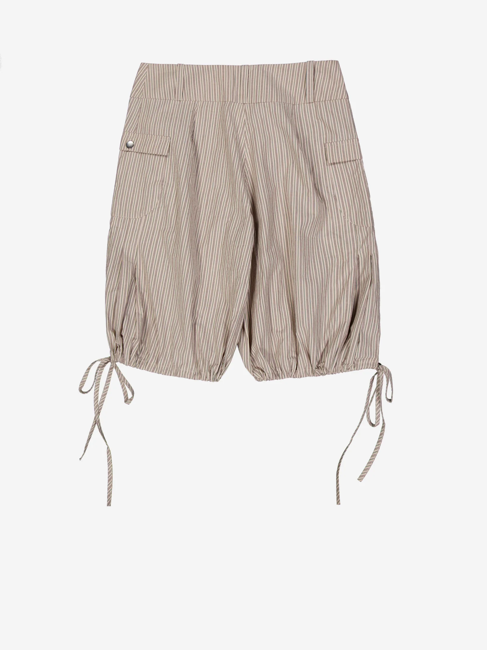 Bermuda beige de rayas con bajo ajustable - Brava - Image 4