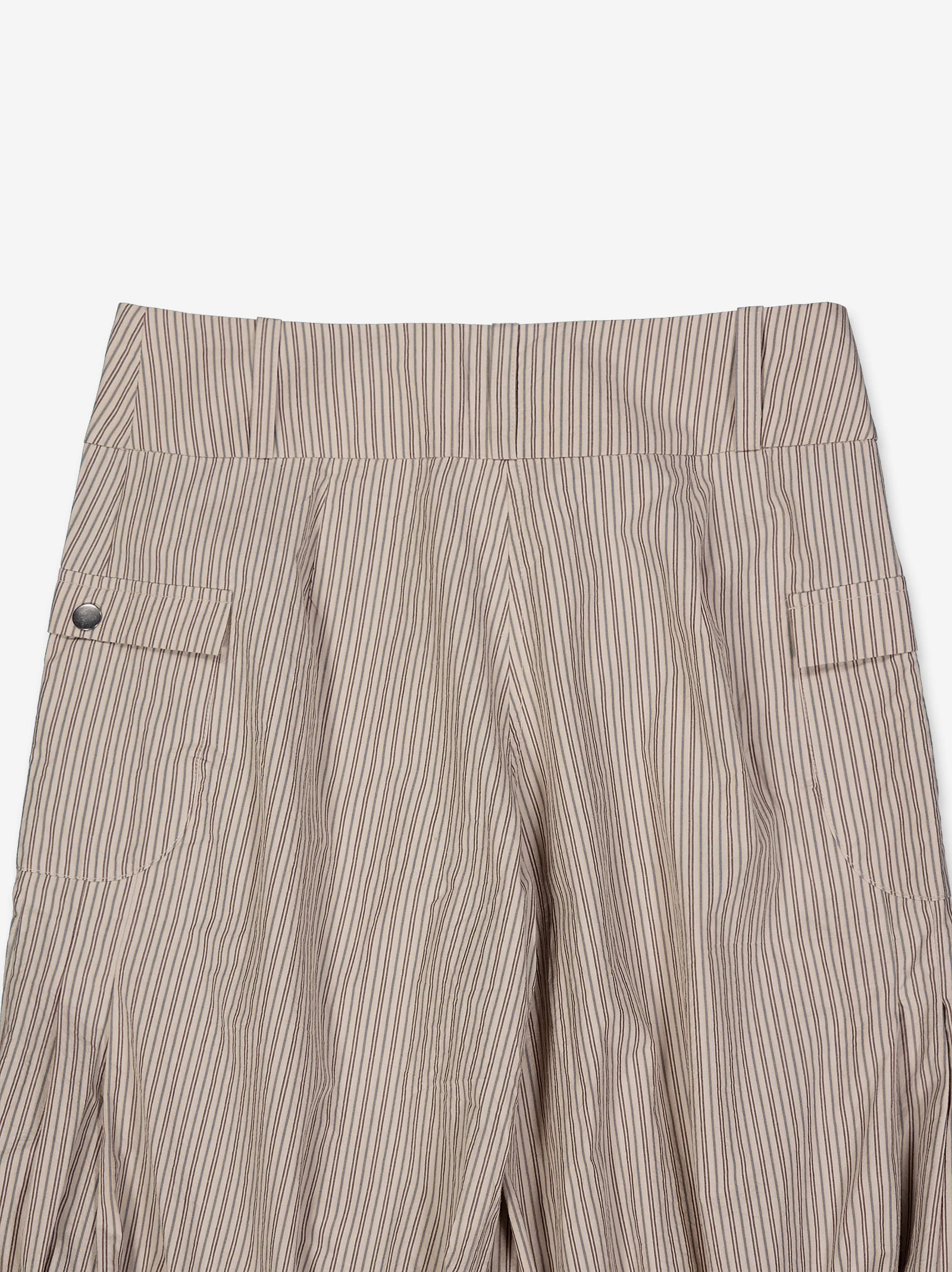 Bermuda beige de rayas con bajo ajustable - Brava - Image 5