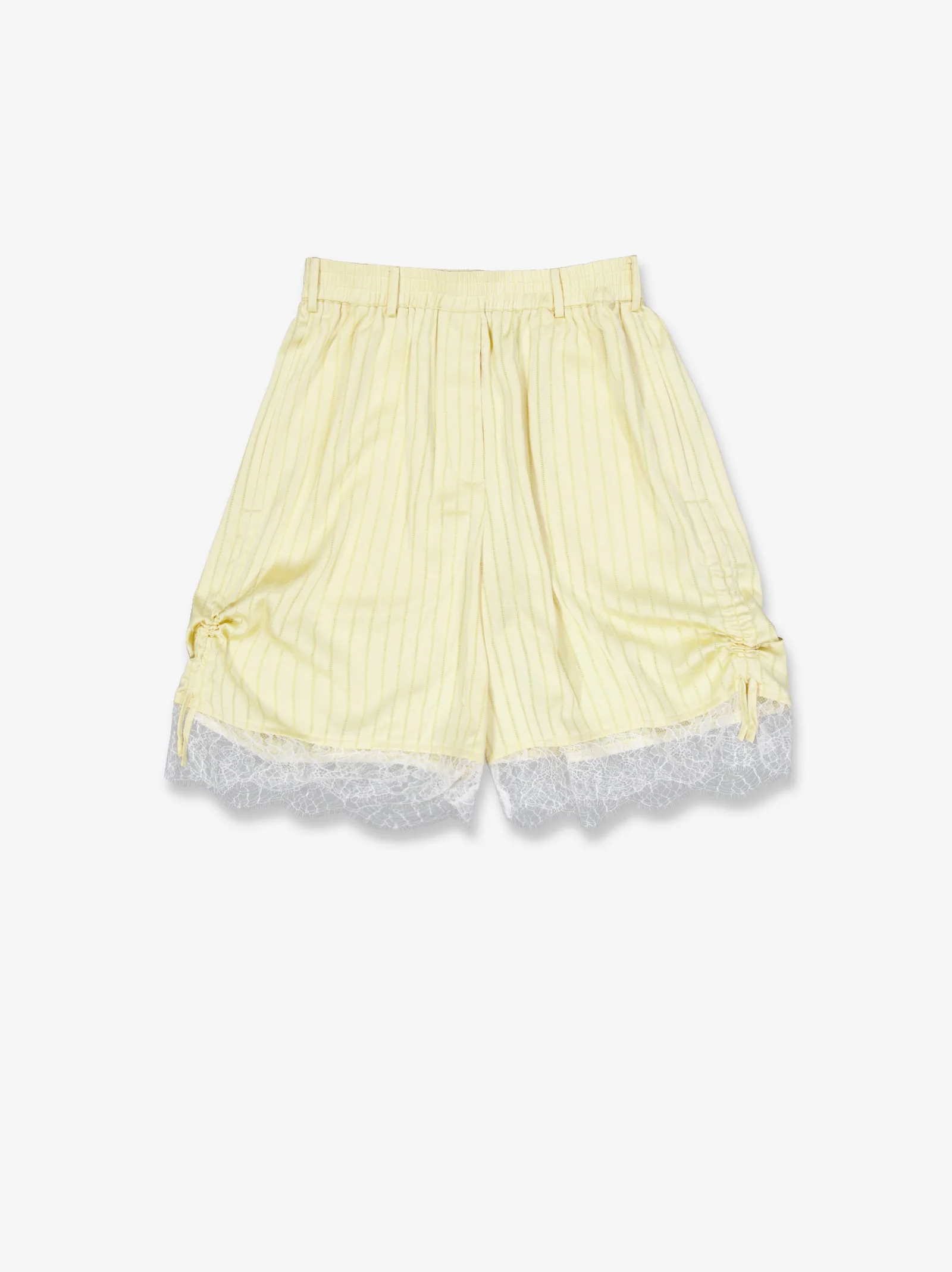 Bermuda ligera en amarillo satinado con encaje - Petti - Image 3