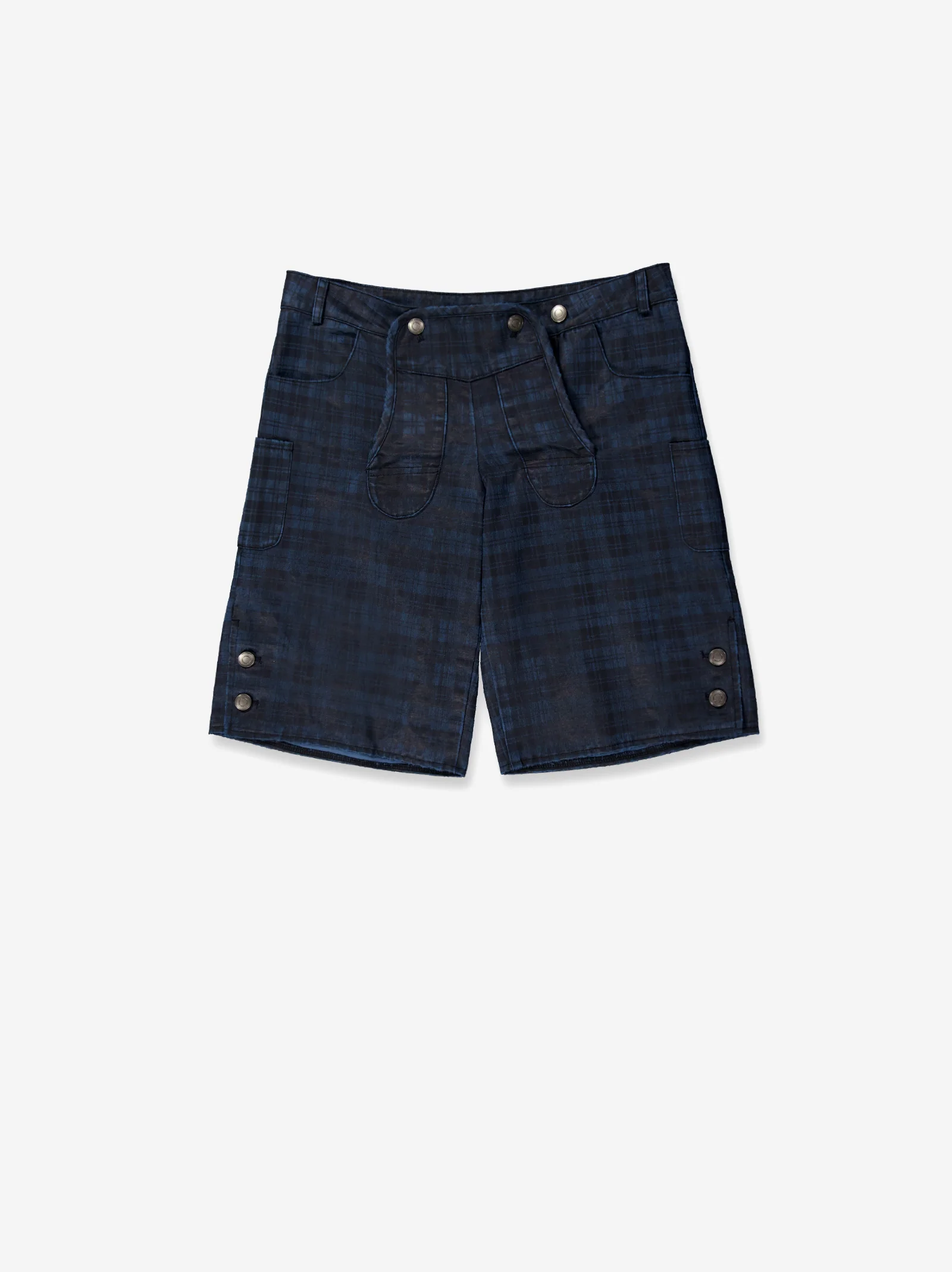 Bermudas de cuadros azul con botones - Vilna - Image 3