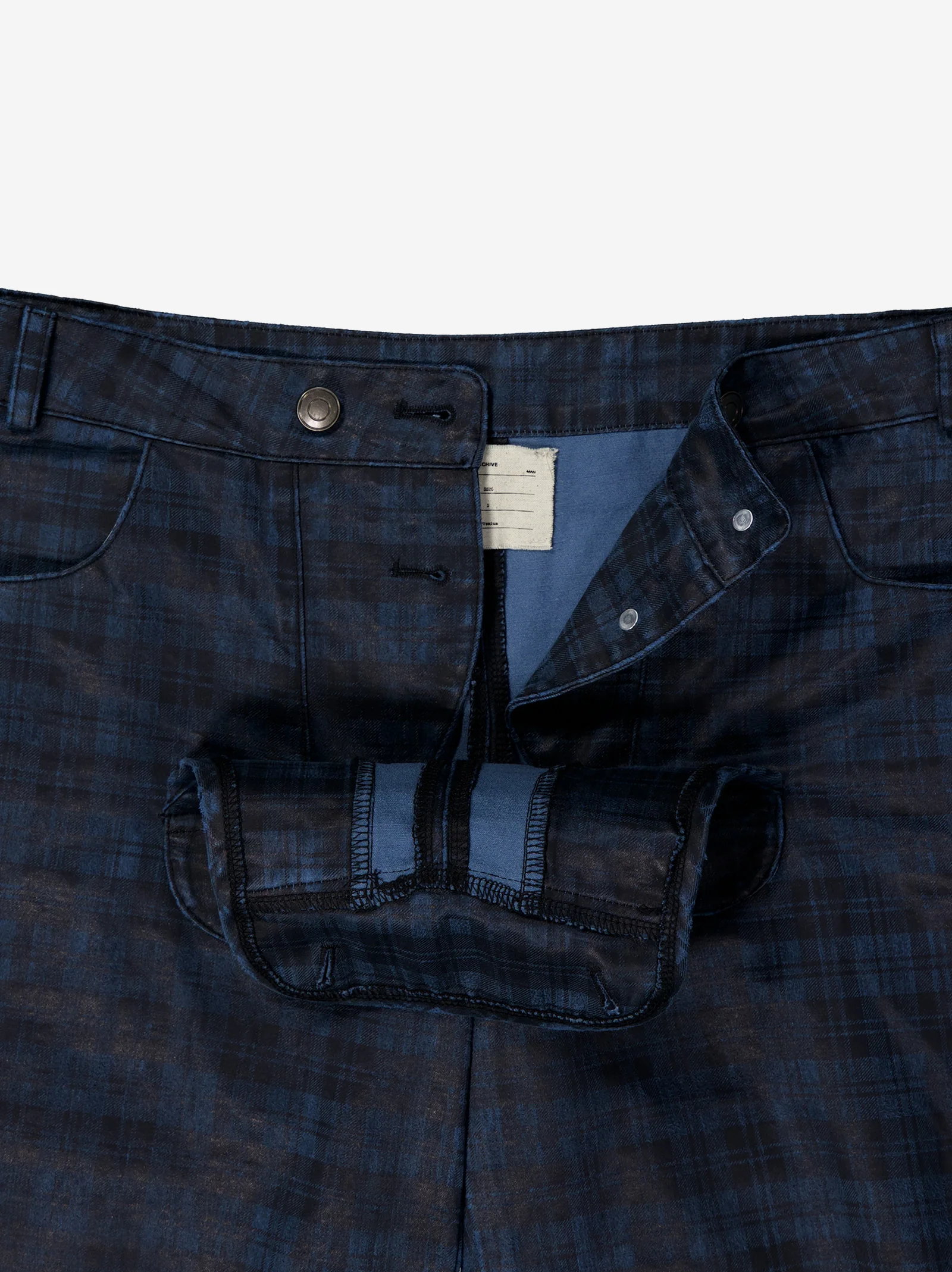 Bermudas de cuadros azul con botones - Vilna - Image 4