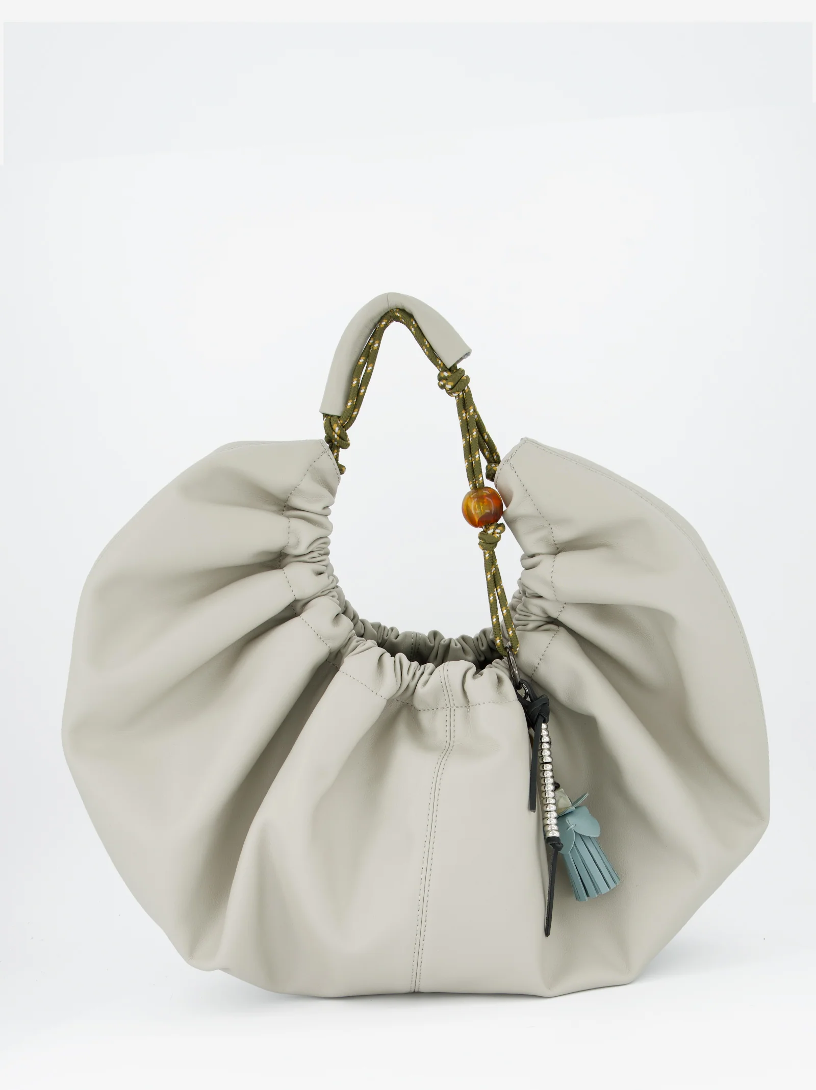 Bolso gris fruncido efecto piel - Bolor - Image 2