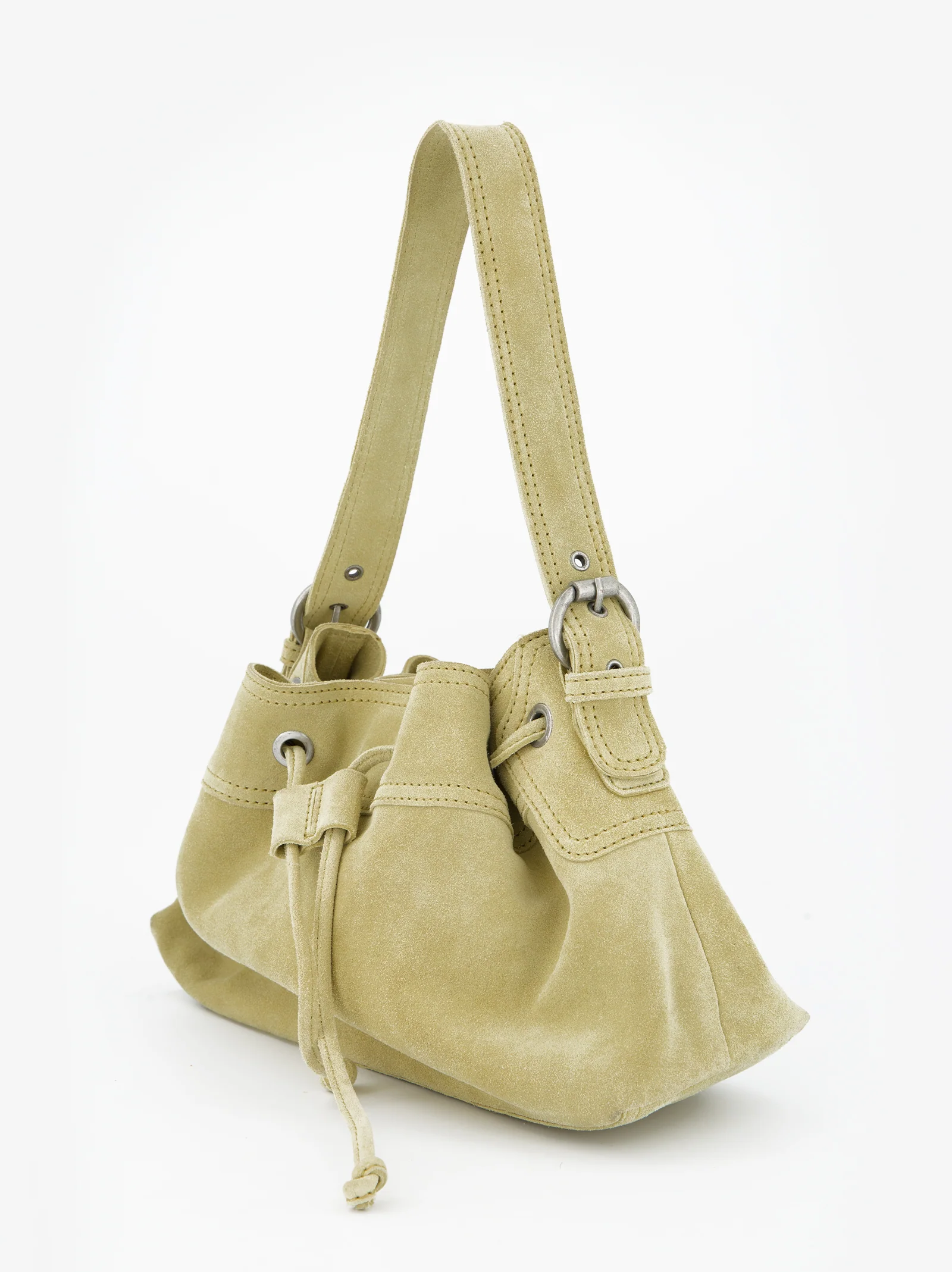 Bolso bucket de piel amarillo - Pomelie - Image 4