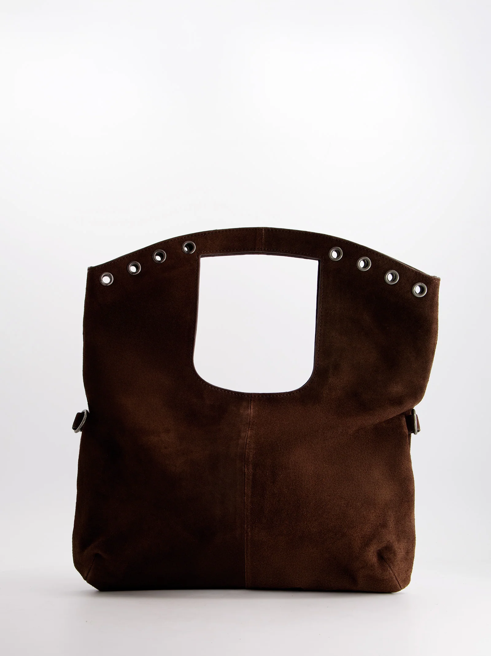 Bolso De Piel Serraje Marrón Con Asa Extraíble -Tini - Image 3