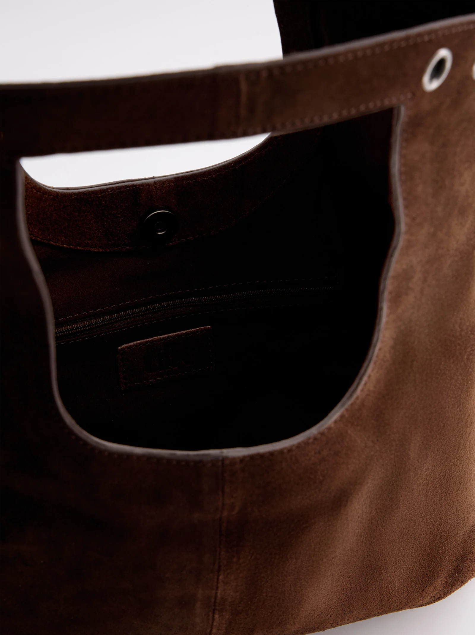 Bolso De Piel Serraje Marrón Con Asa Extraíble -Tini - Image 4