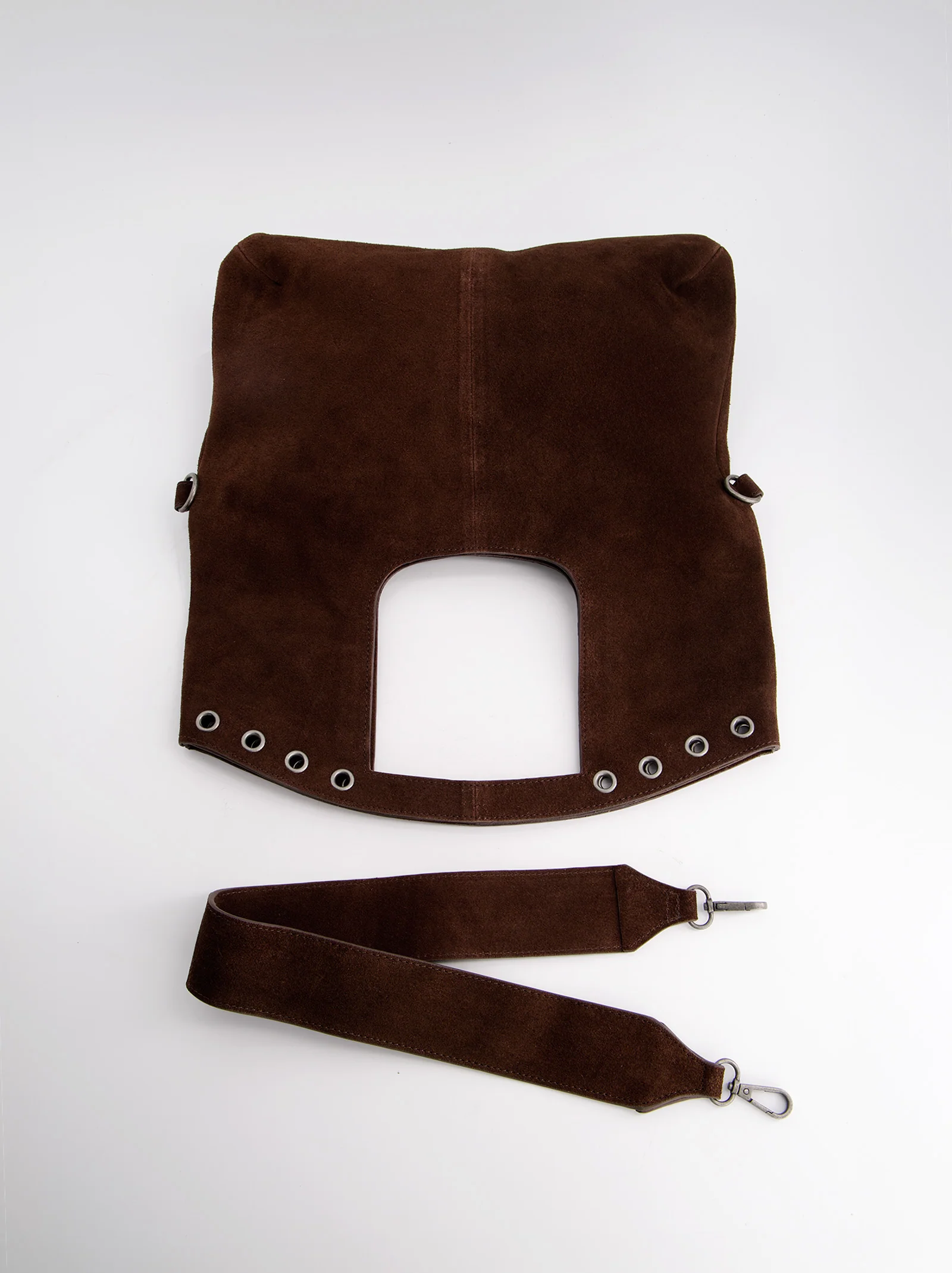 Bolso De Piel Serraje Marrón Con Asa Extraíble -Tini - Image 5