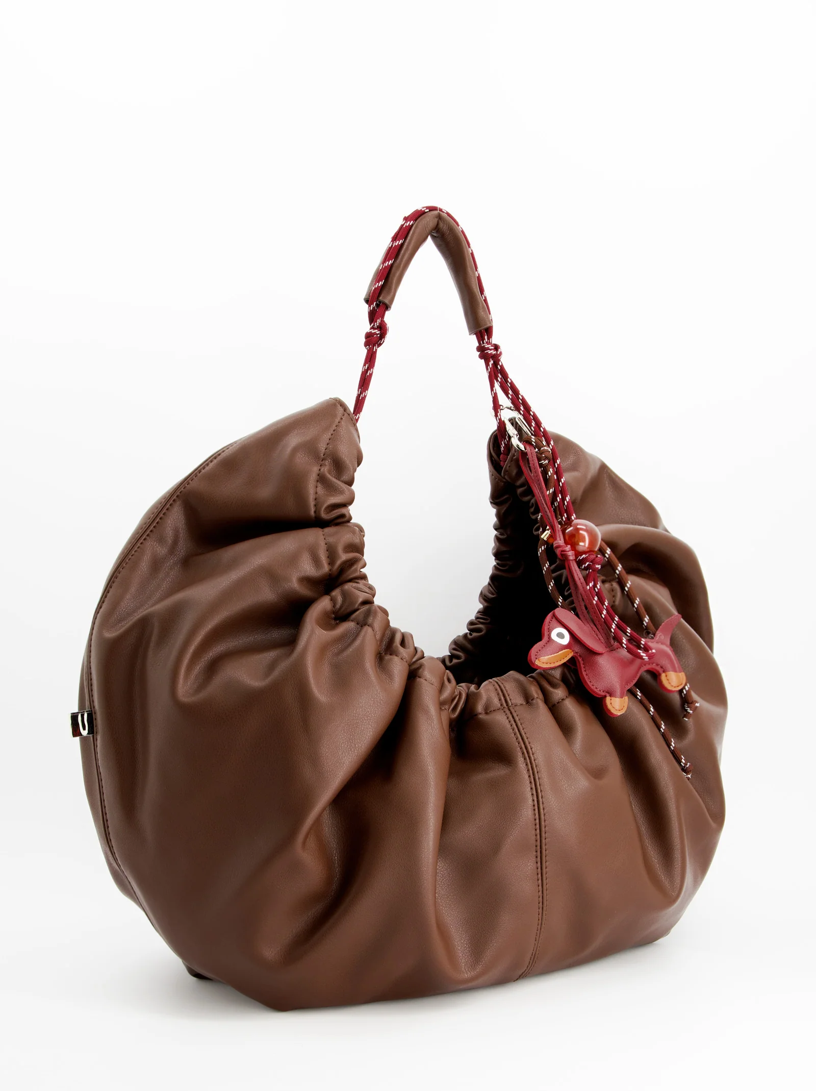 Bolso marrón fruncido efecto piel - Bolor - Image 4
