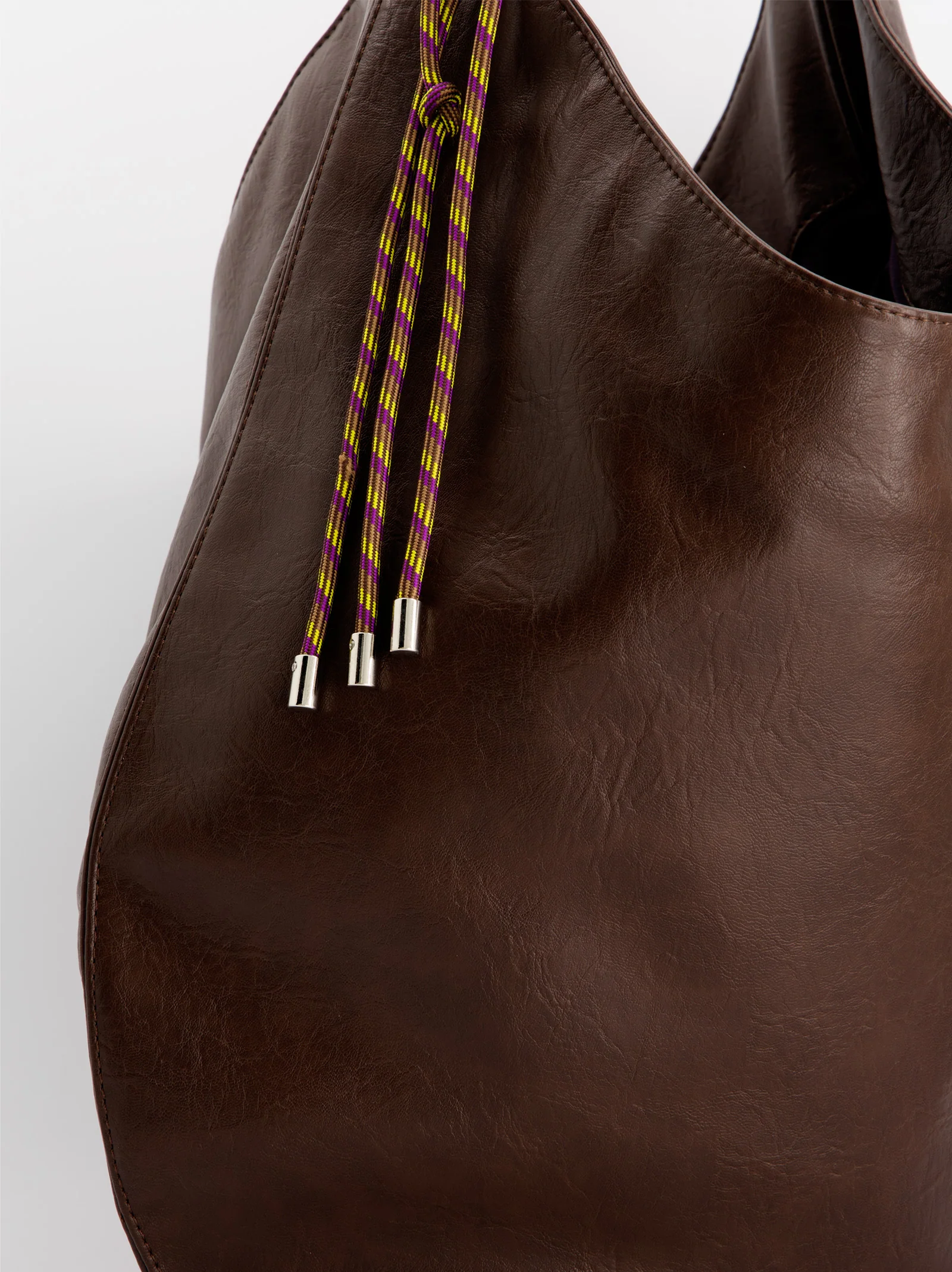 Bolso marrón hobo efecto piel - ULK Oluv - Image 3