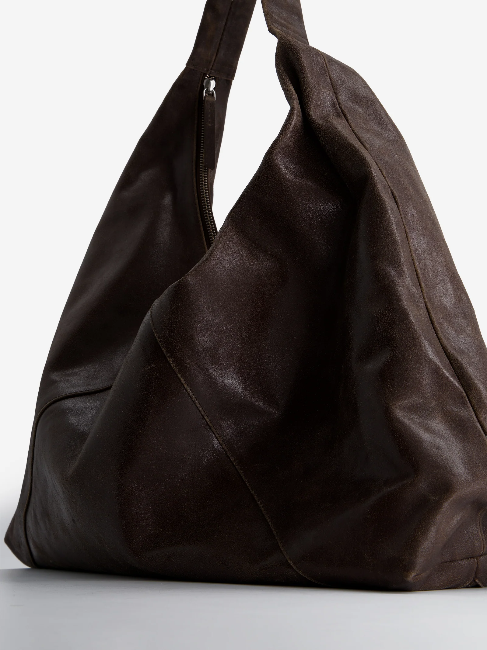 Bolso De Piel Marrón Con Cierre De Cremallera - Marne - Image 3