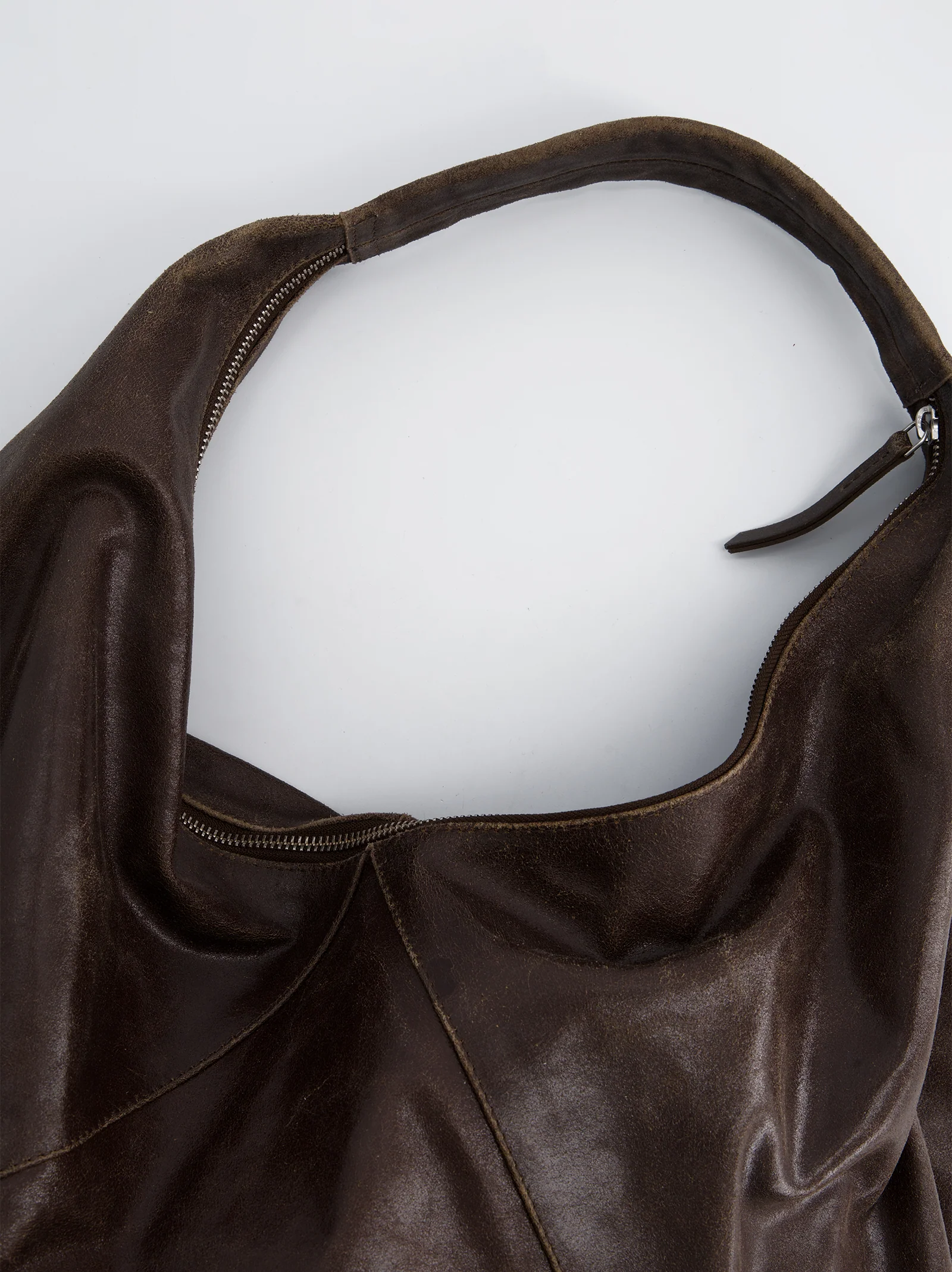 Bolso De Piel Marrón Con Cierre De Cremallera - Marne - Image 4
