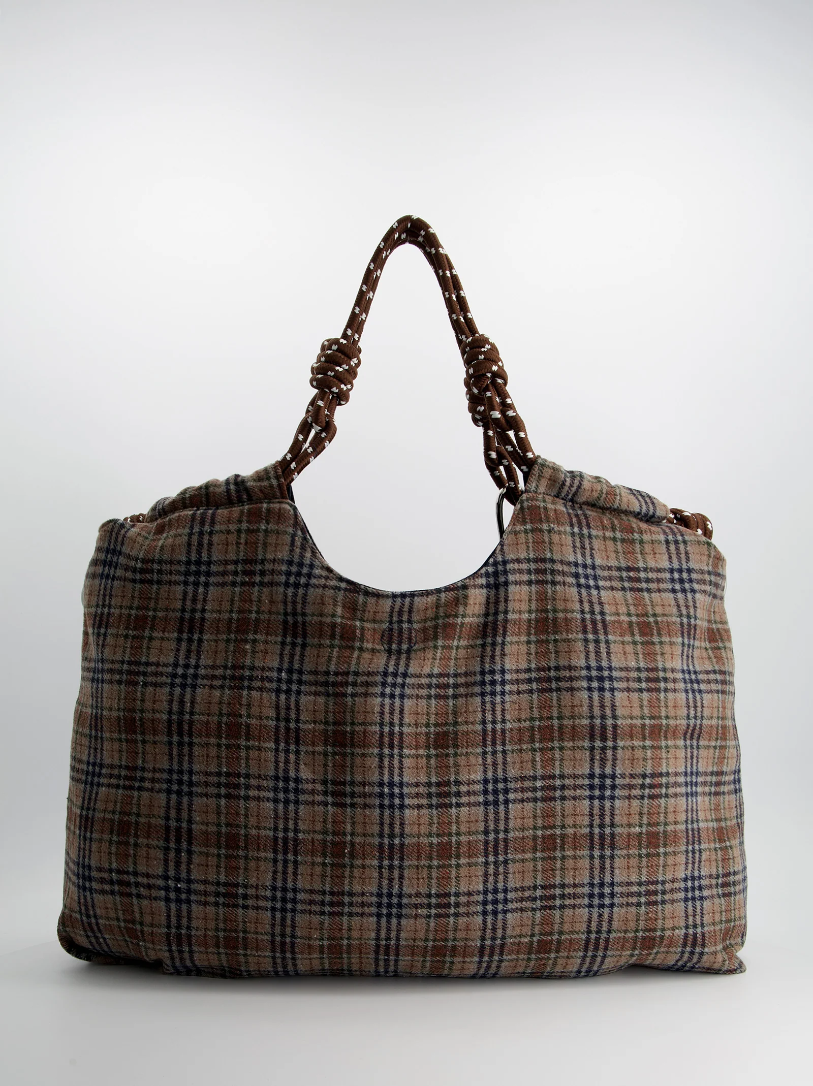 Bolso tote a cuadros con charms - Rever - Image 6