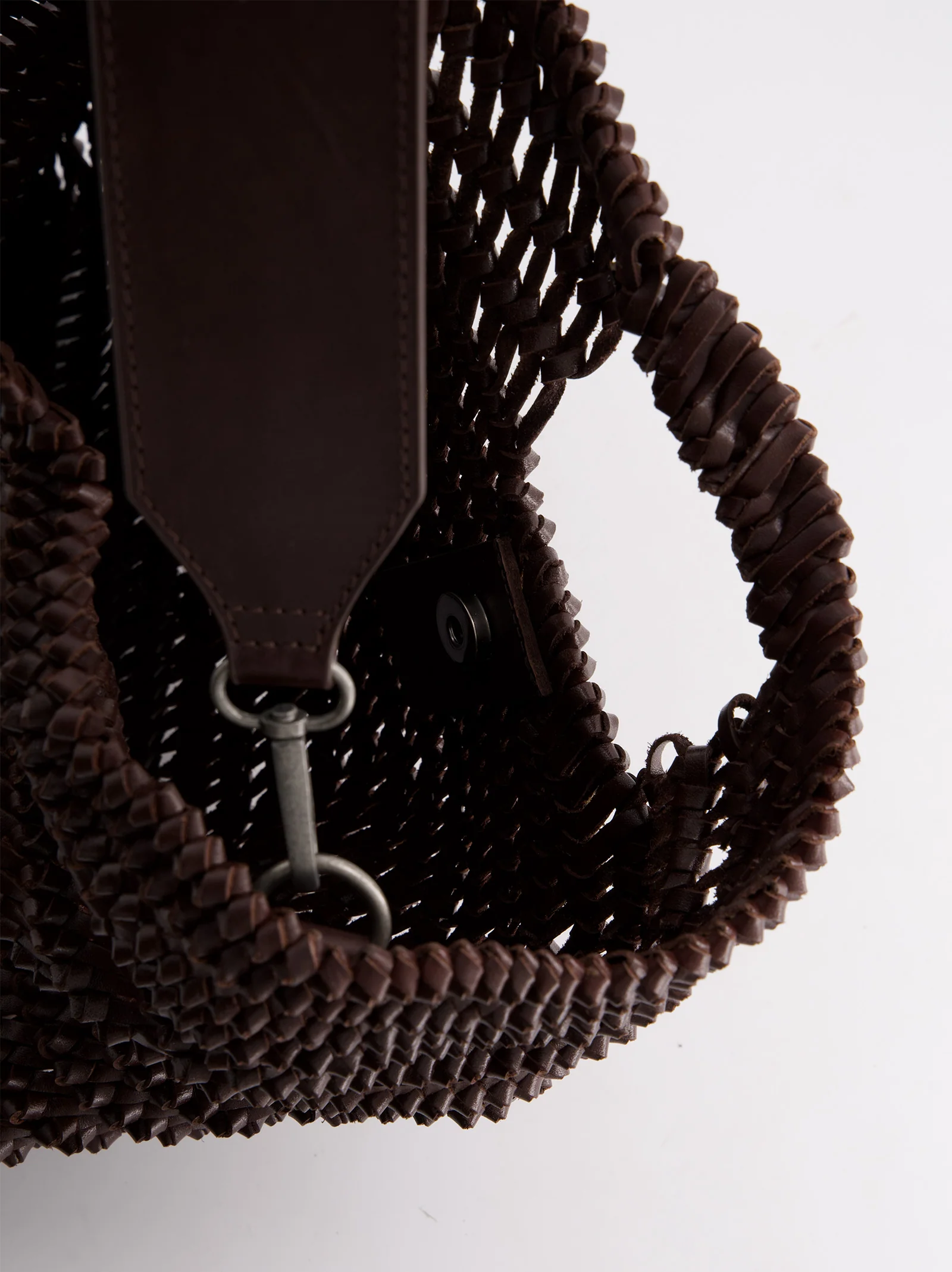 Bolso Trenzado De Piel Marrón - Franca - Image 3