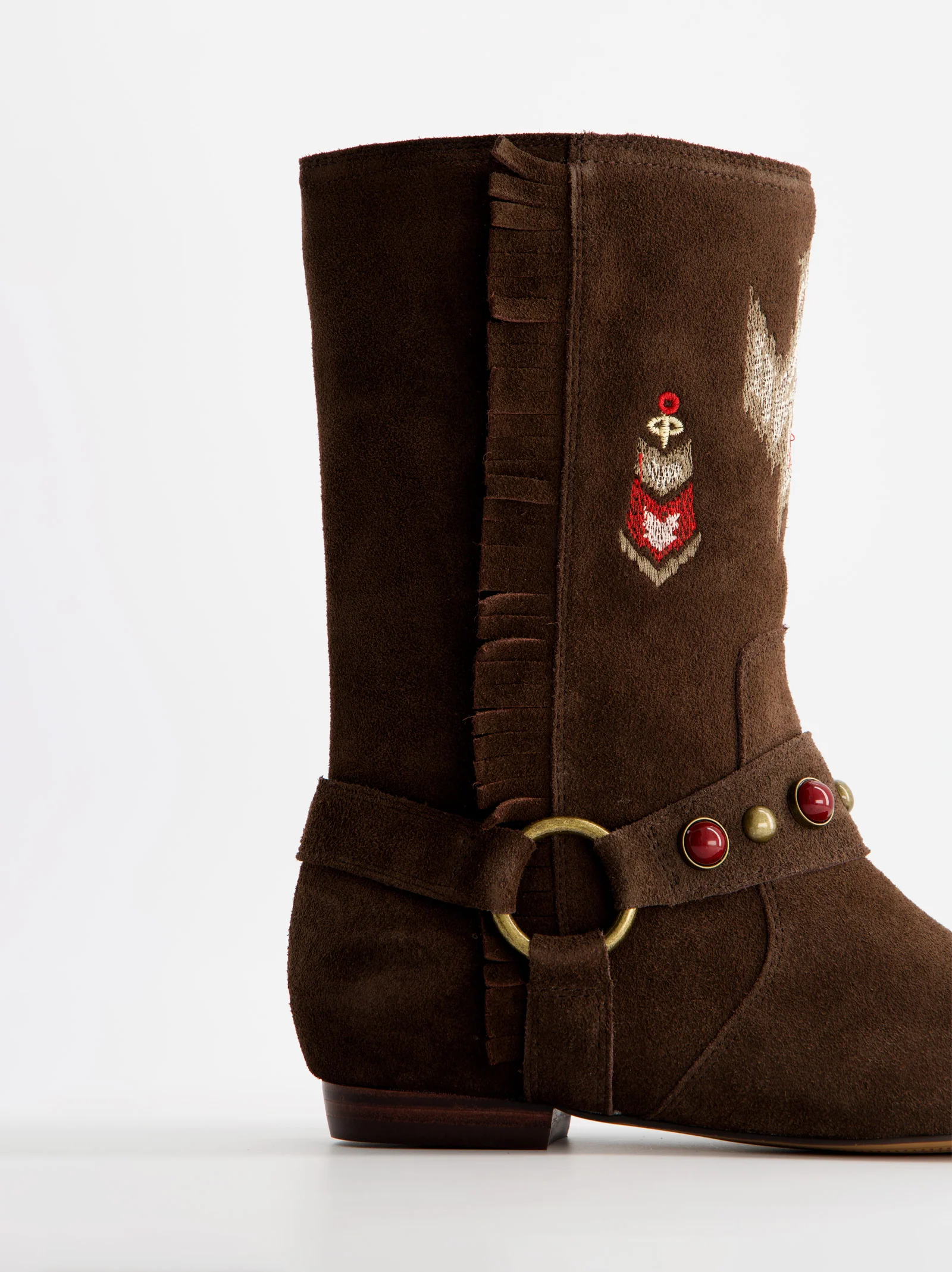 Botines planos de serraje estilo boho - ULK Doha - Image 3