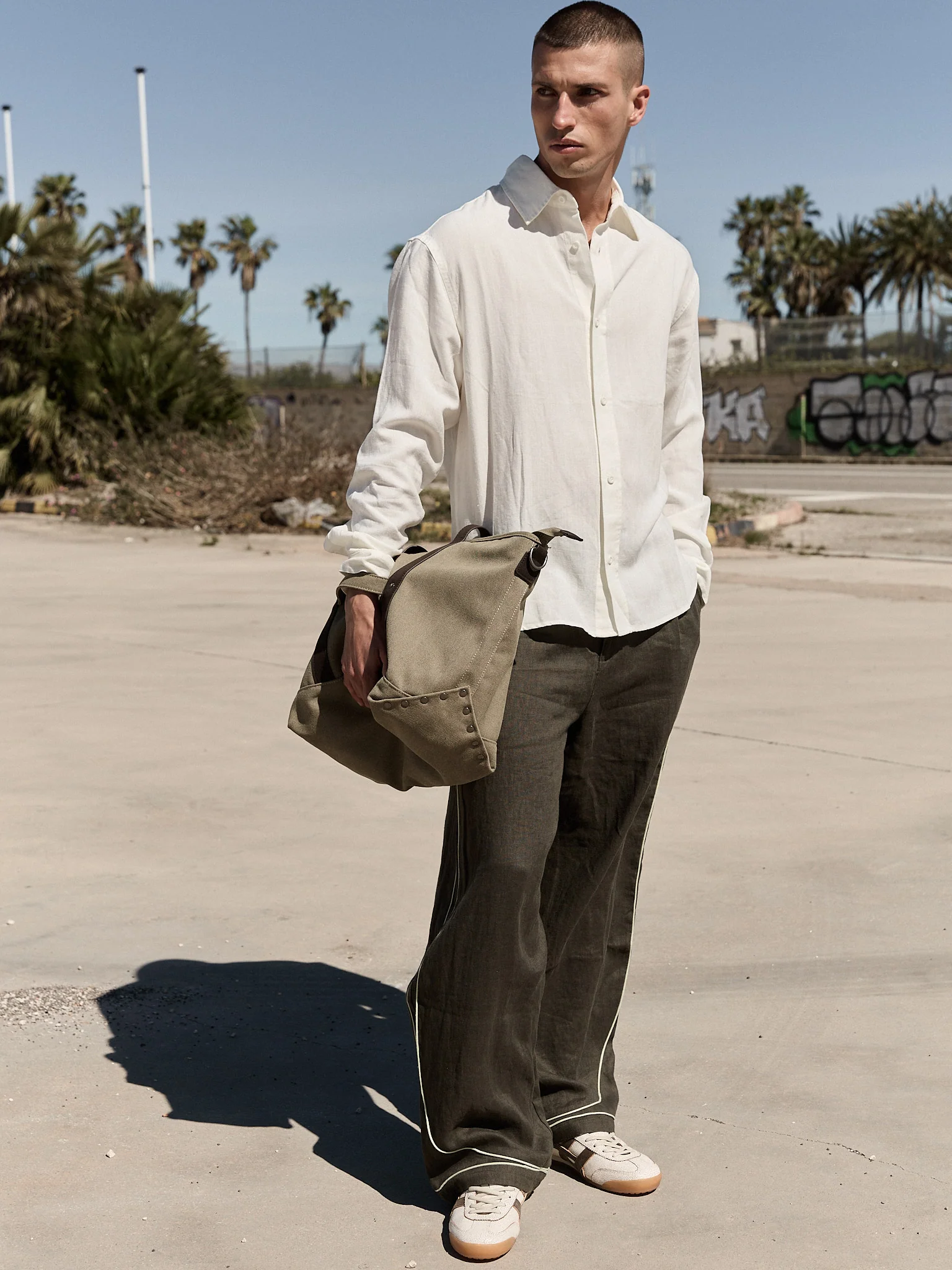 Camisa blanca de lino manga larga - Bambu - Image 2