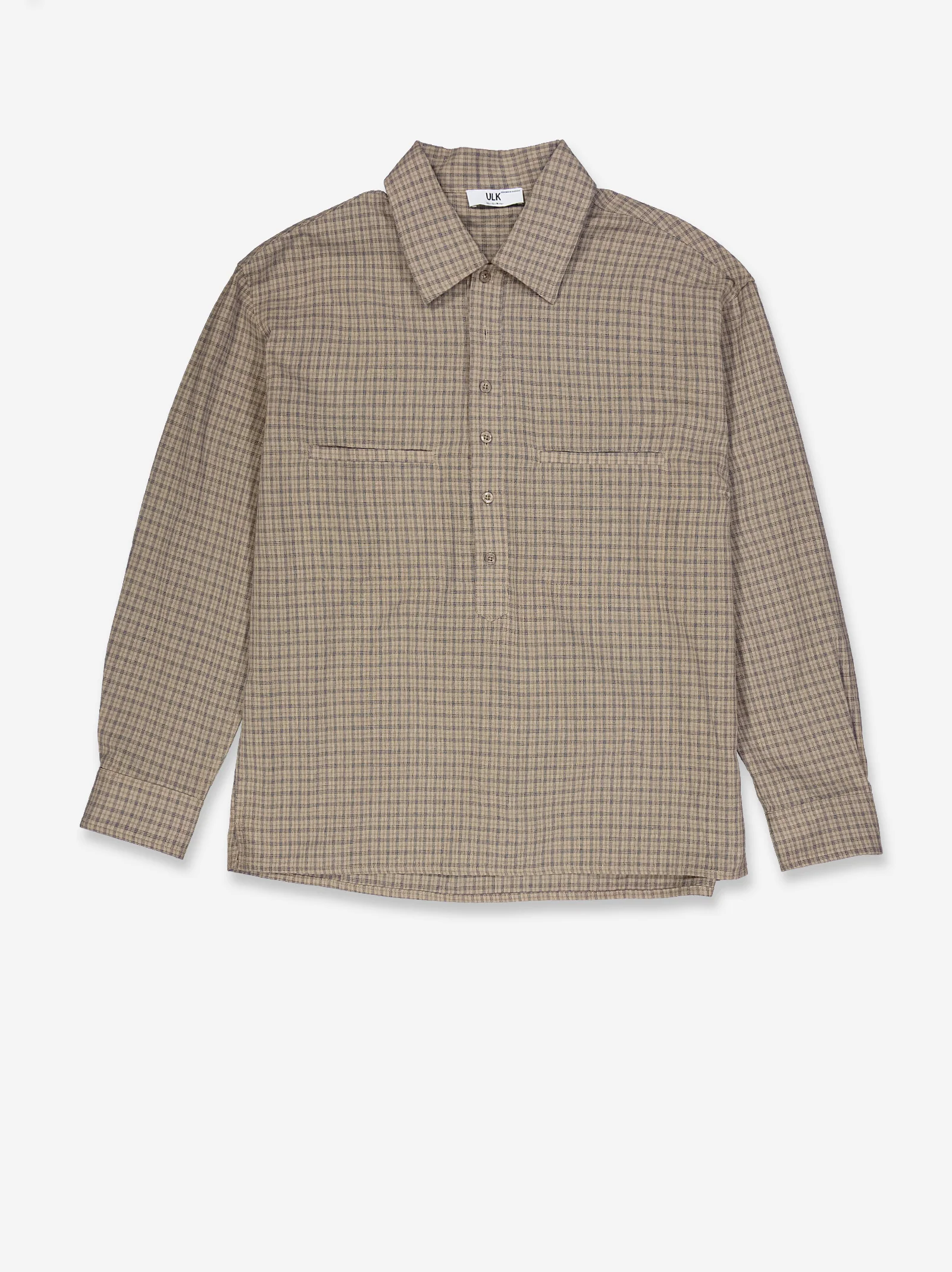 Camisa cuadros media botonadura detalle bolsillos Beto - Image 3
