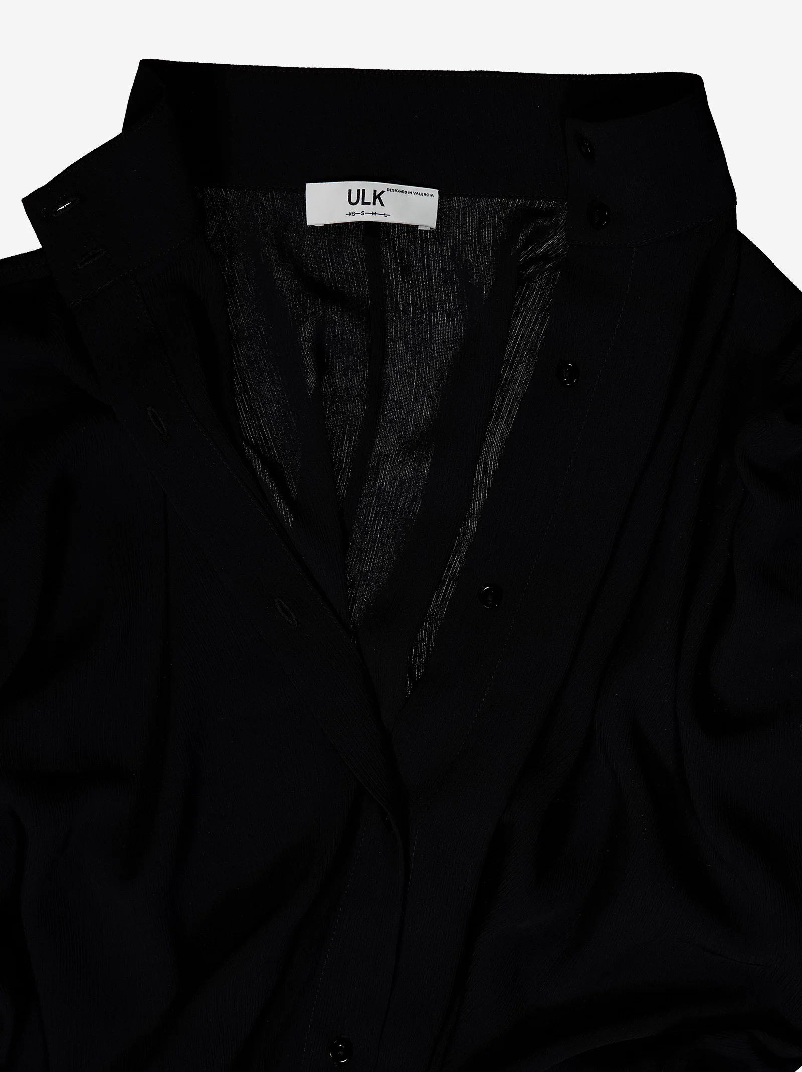 Camisa fluida negra con bajo ajustable - Kaika - Image 4