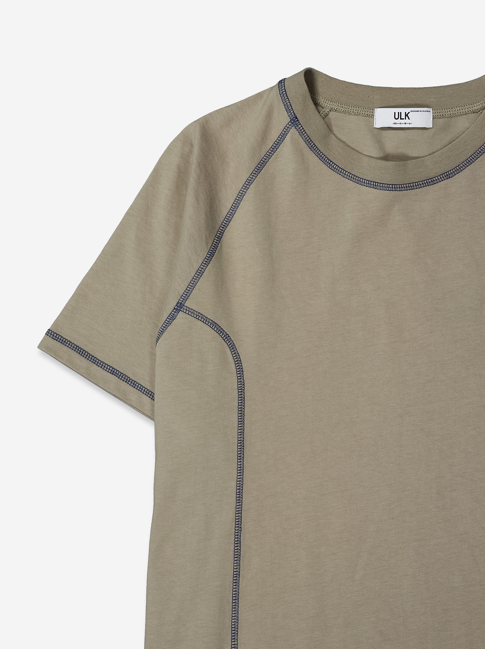 Camiseta beige con costuras vistas en contraste - Pope - Image 3