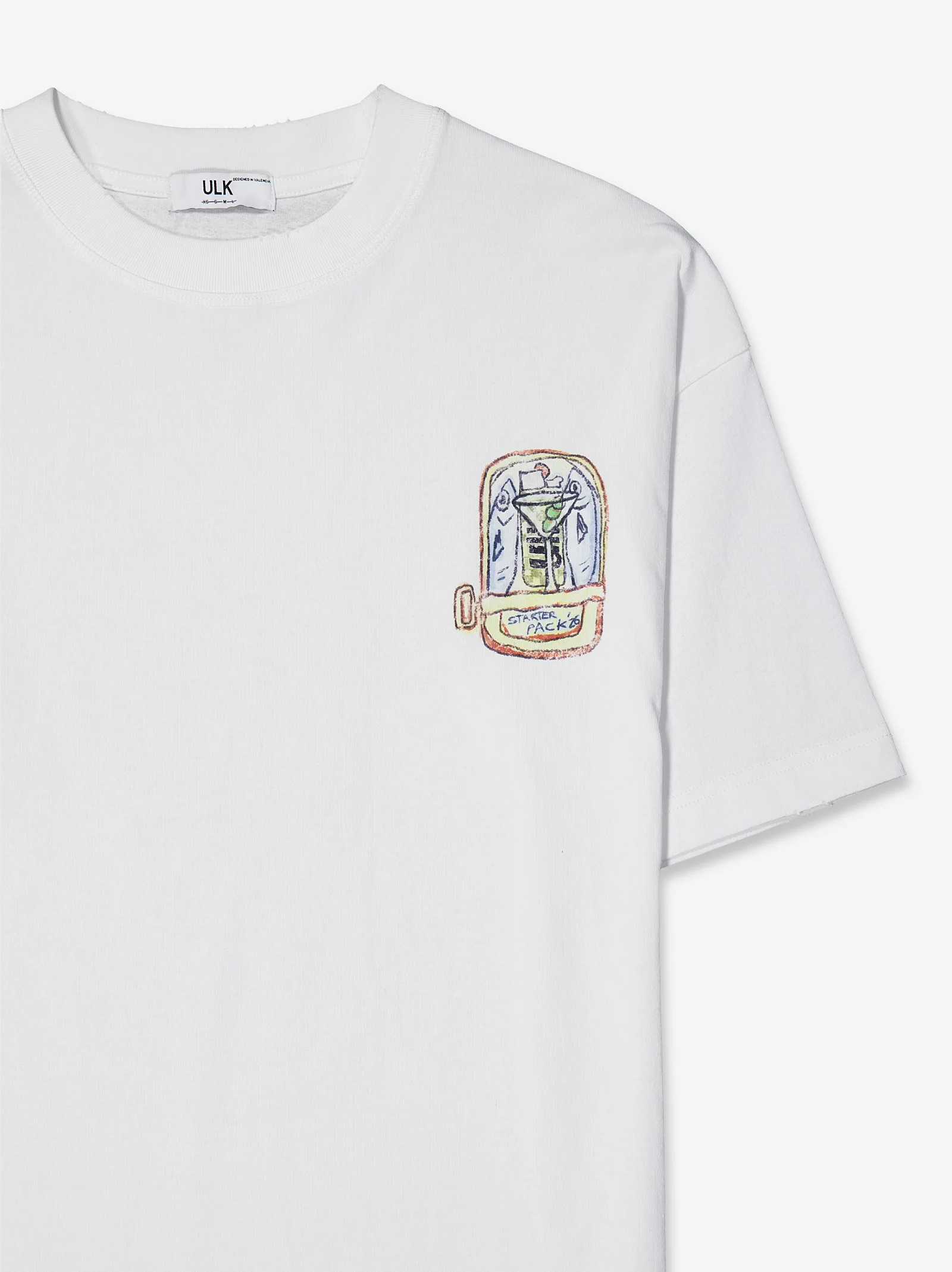 Camiseta blanca con print artístico - Hame - Image 4