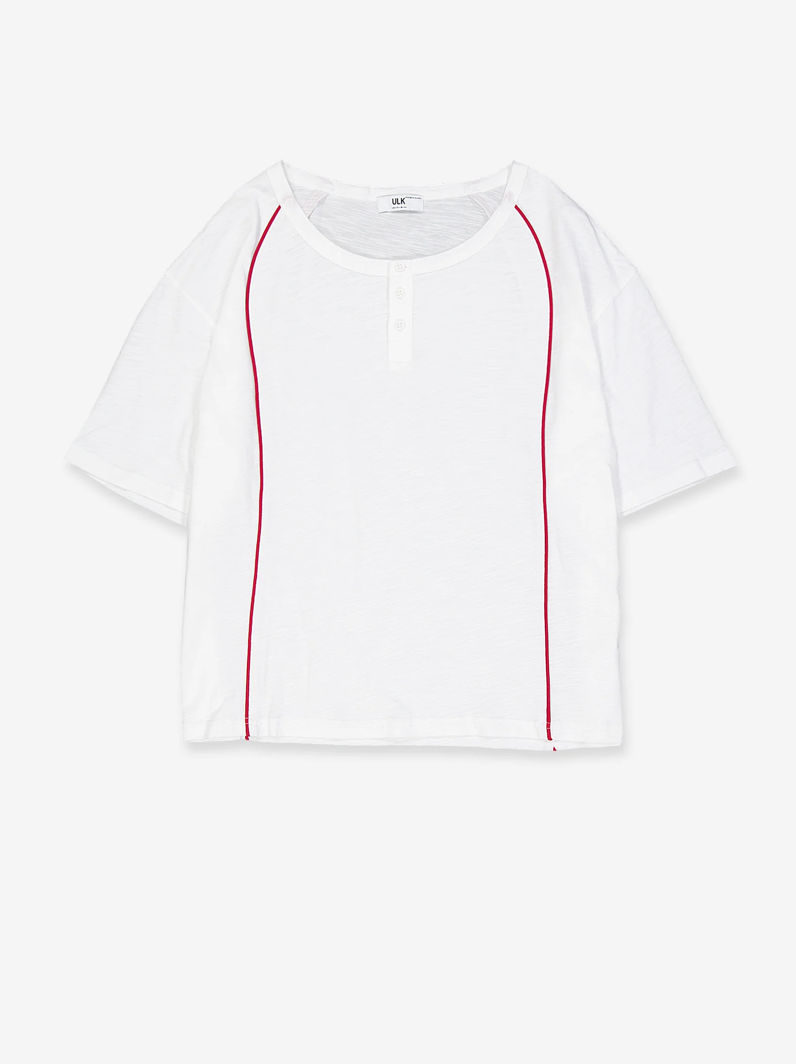 Camiseta blanca fluida detalle contraste rojo - Atlas - Image 2