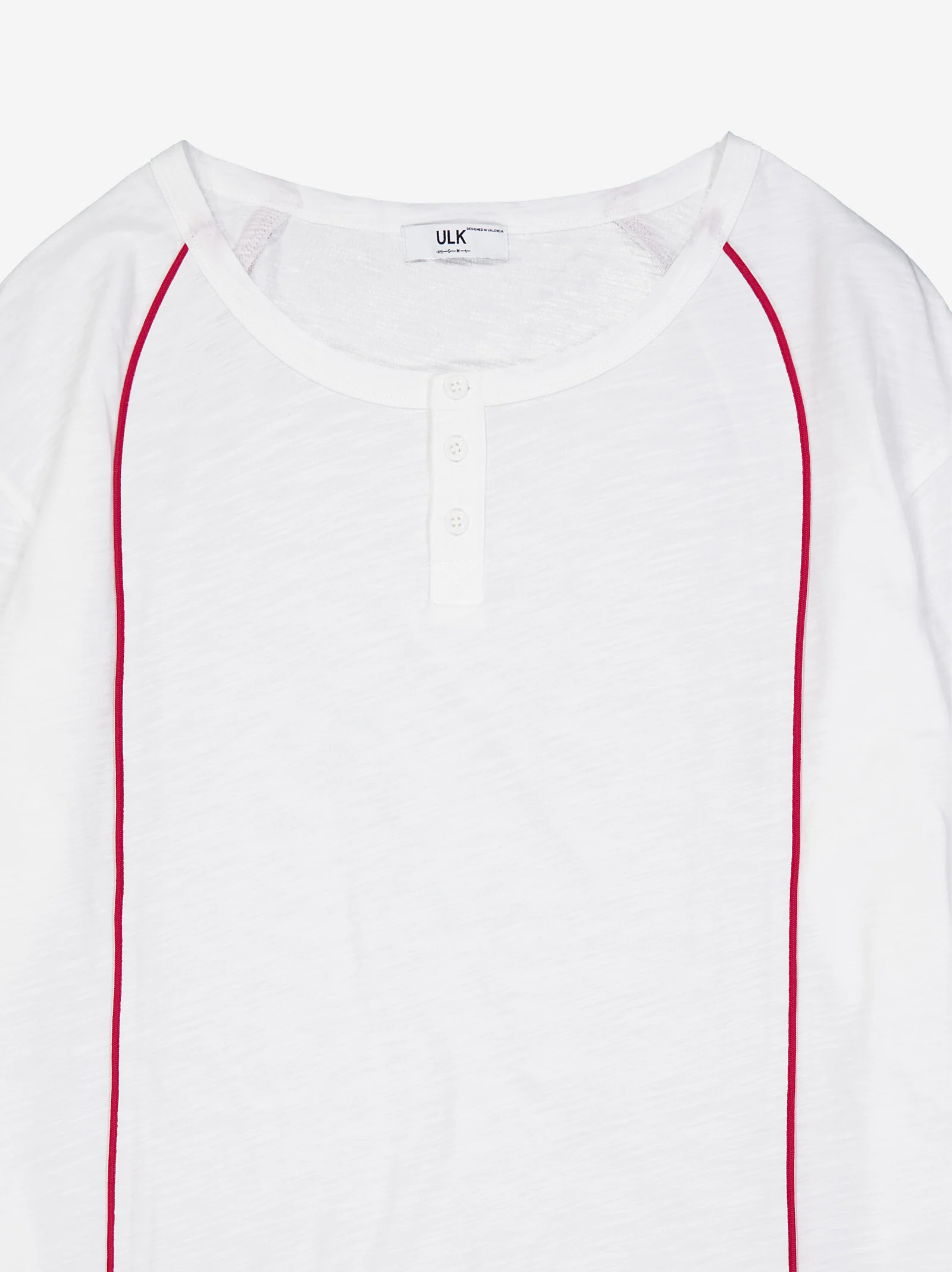Camiseta blanca fluida detalle contraste rojo - Atlas - Image 3