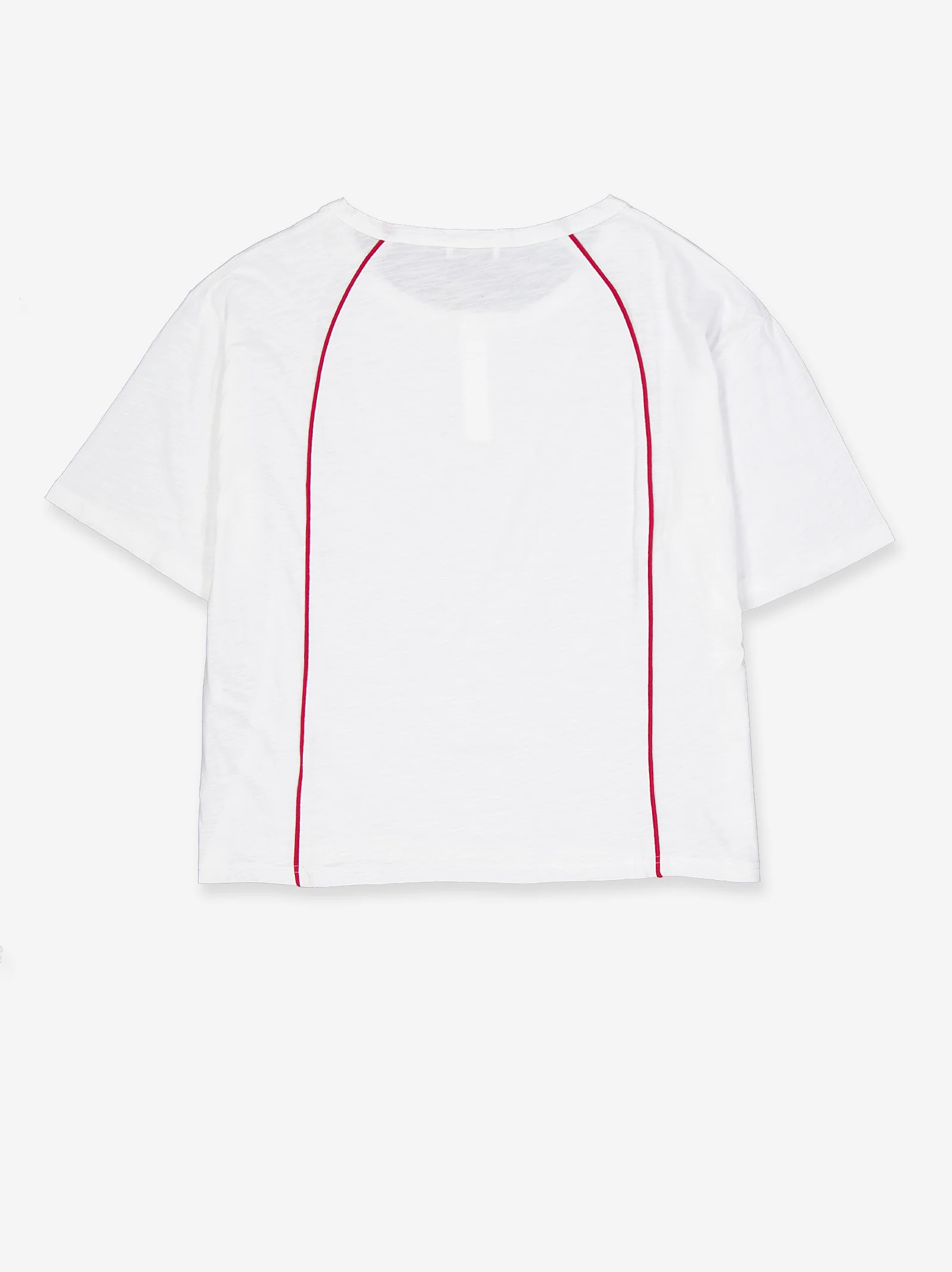 Camiseta blanca fluida detalle contraste rojo - Atlas - Image 4