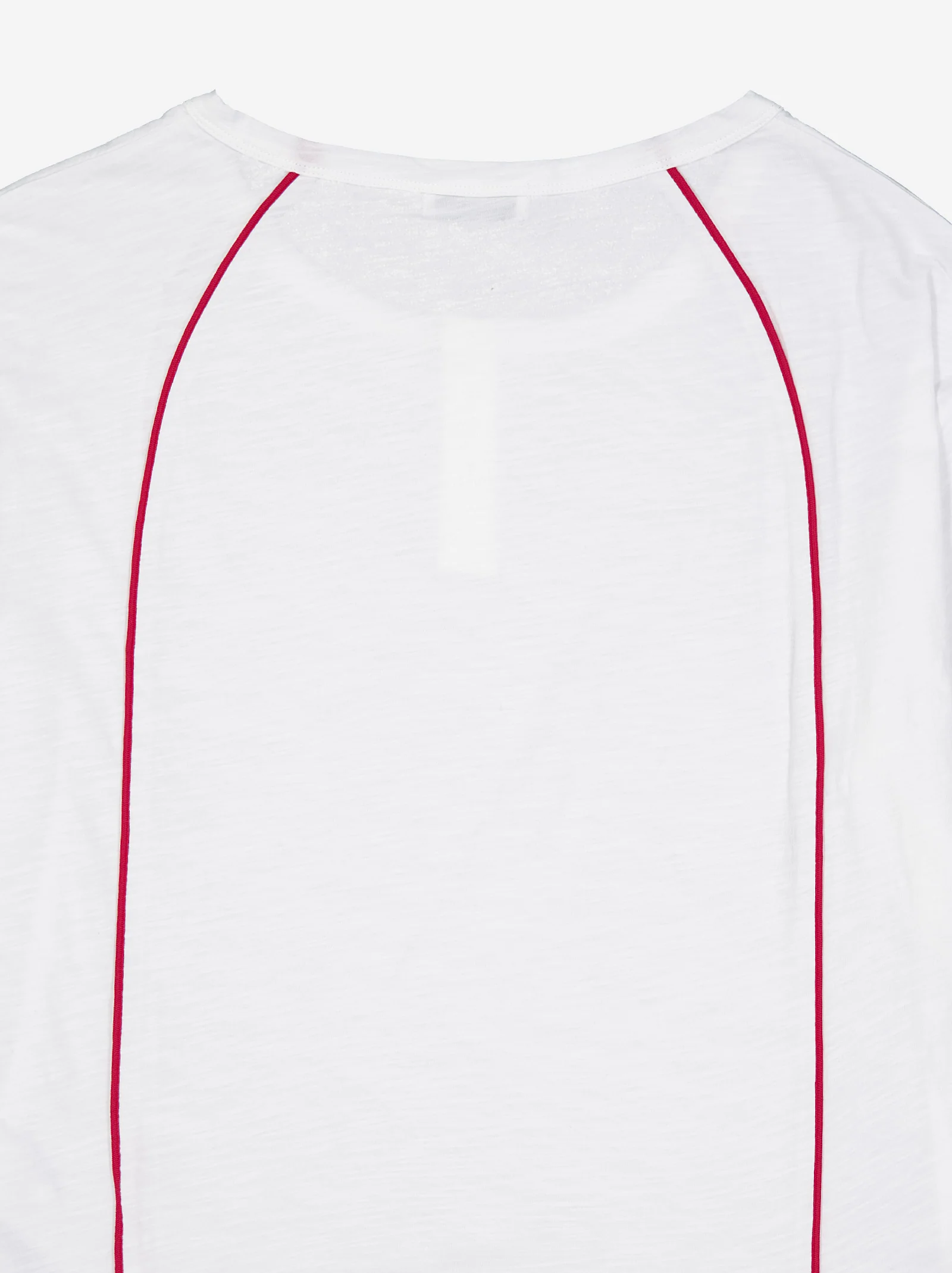 Camiseta blanca fluida detalle contraste rojo - Atlas - Image 5
