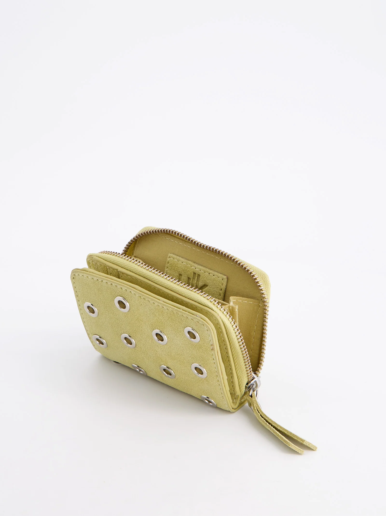 Cartera Compacta De Piel Amarilla Con Detalles Metálicos - Baly