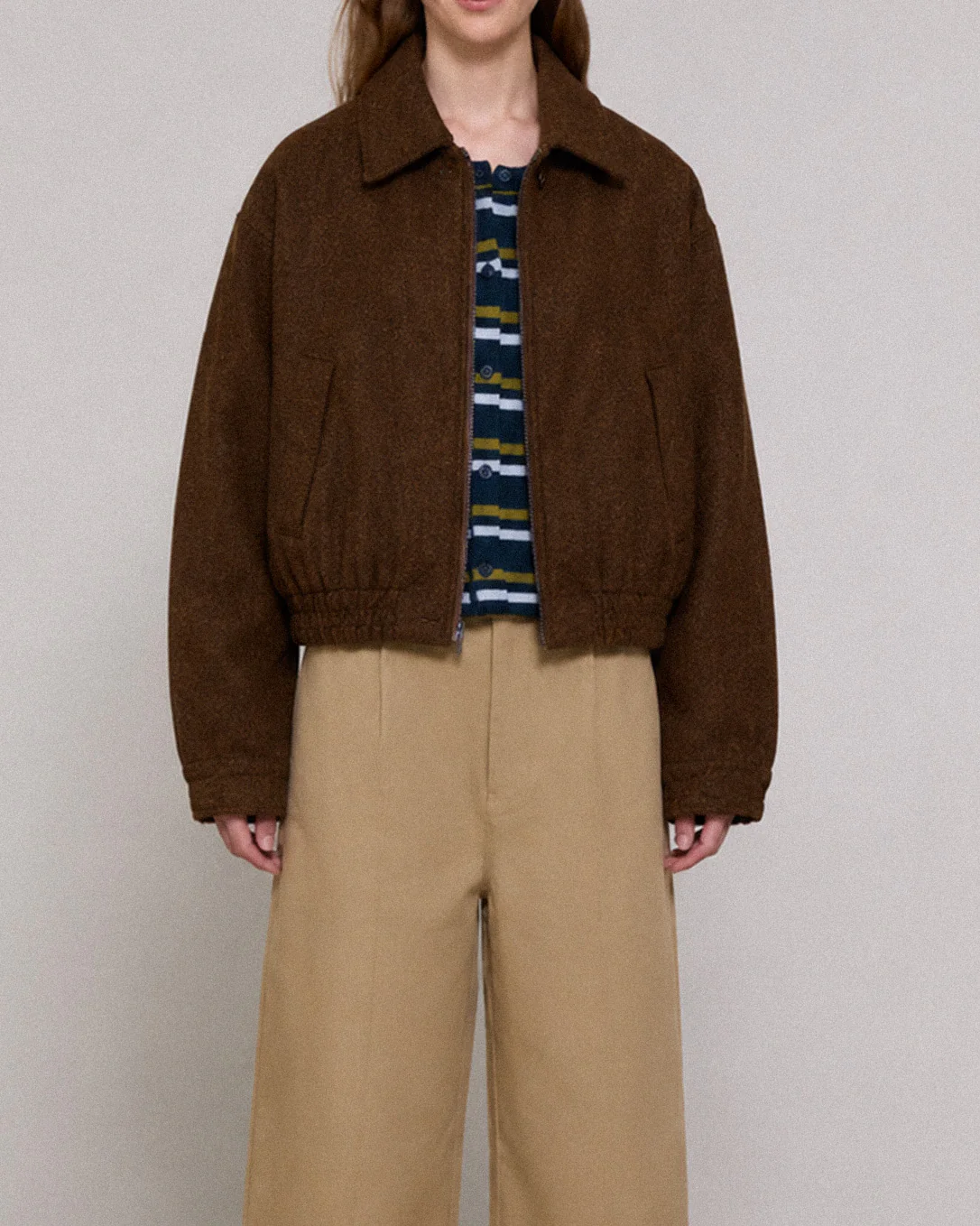 Cazadora bomber texturizada - Ivory