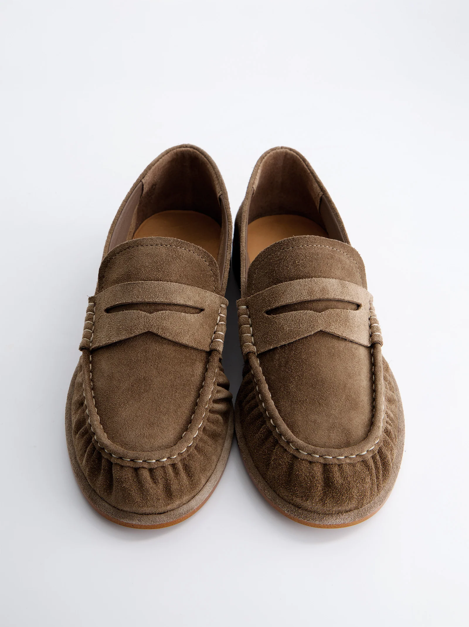 Mocasines De Serraje Taupe -Kassai