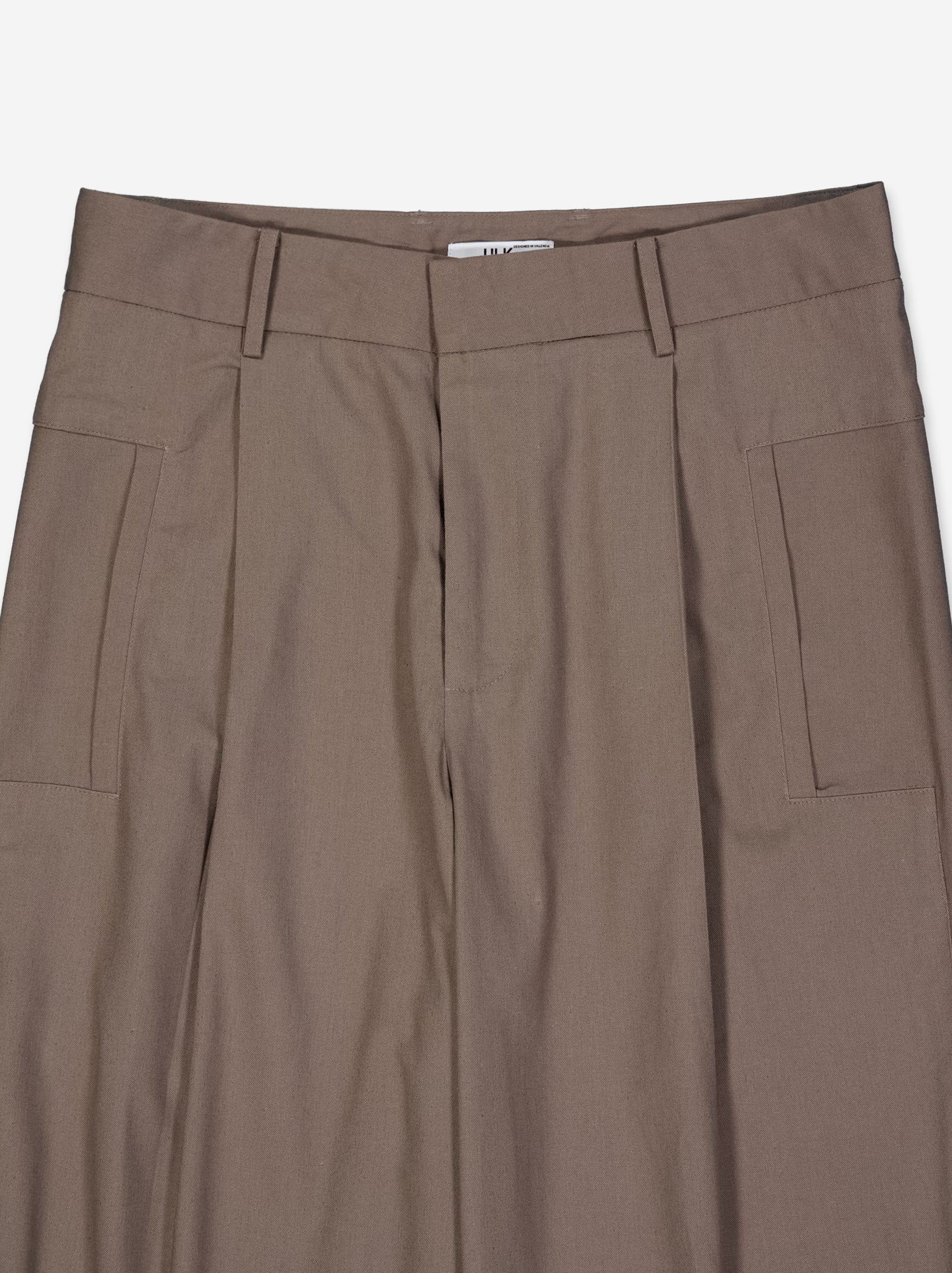 Pantalón fluido marrón bolsillo cuadrado Bobu - Image 7