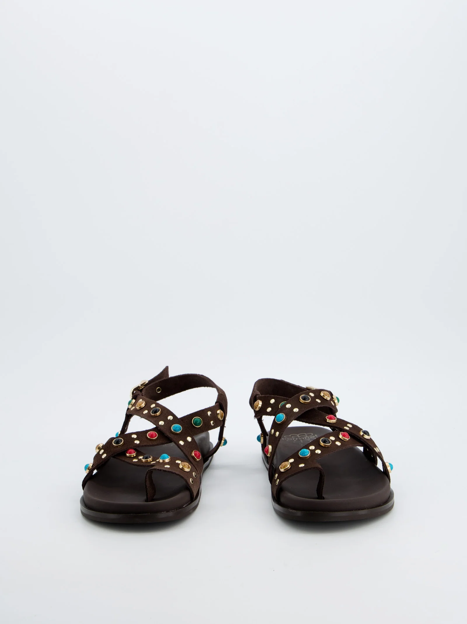 Sandalias Marrón Con Pedrería Multicolor - Image 5