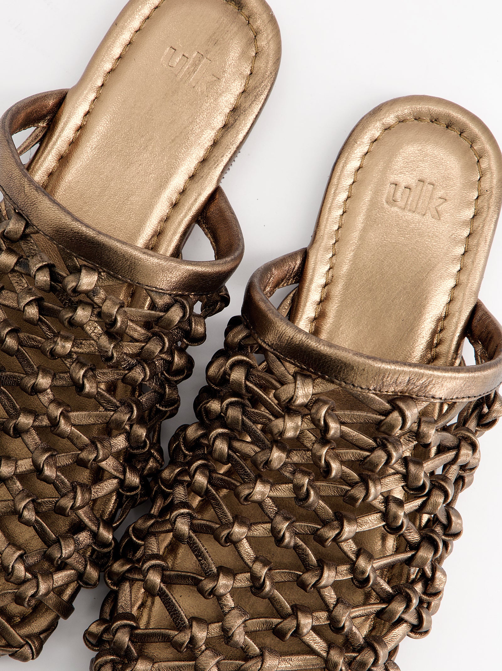 Sandalias mule trenzadas efecto bronce - Siena - Image 3