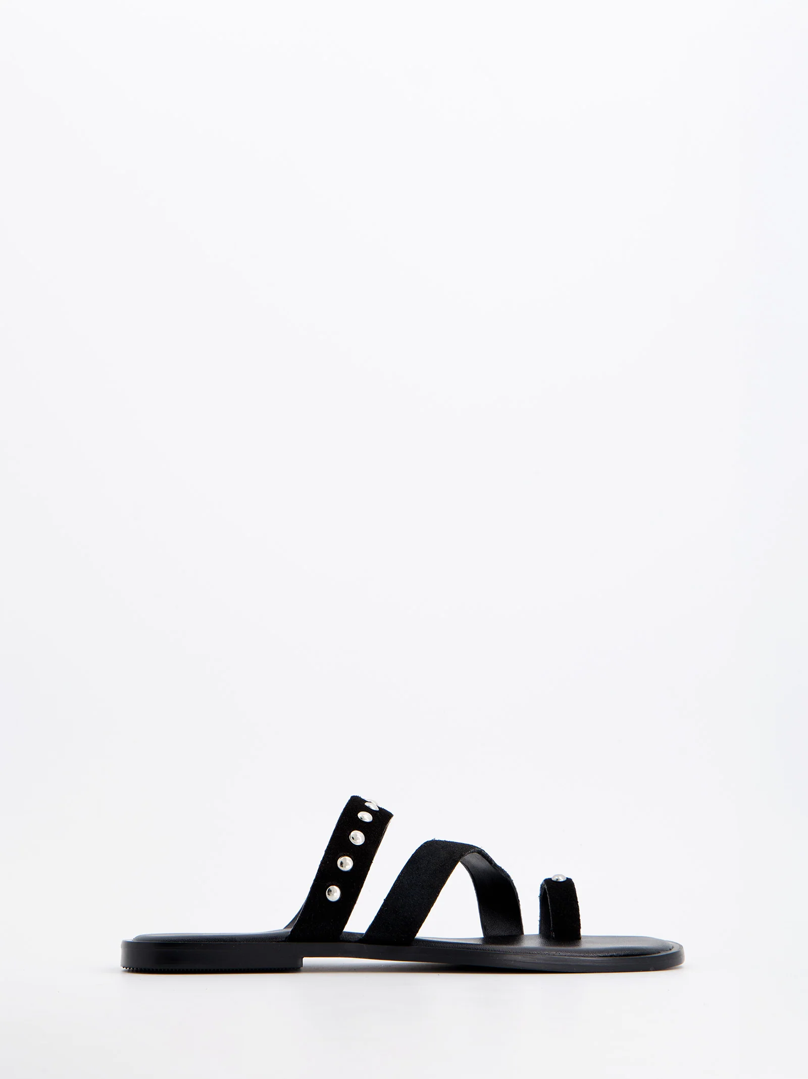 Sandalias negras de piel con tachuelas - Barroca - Image 3
