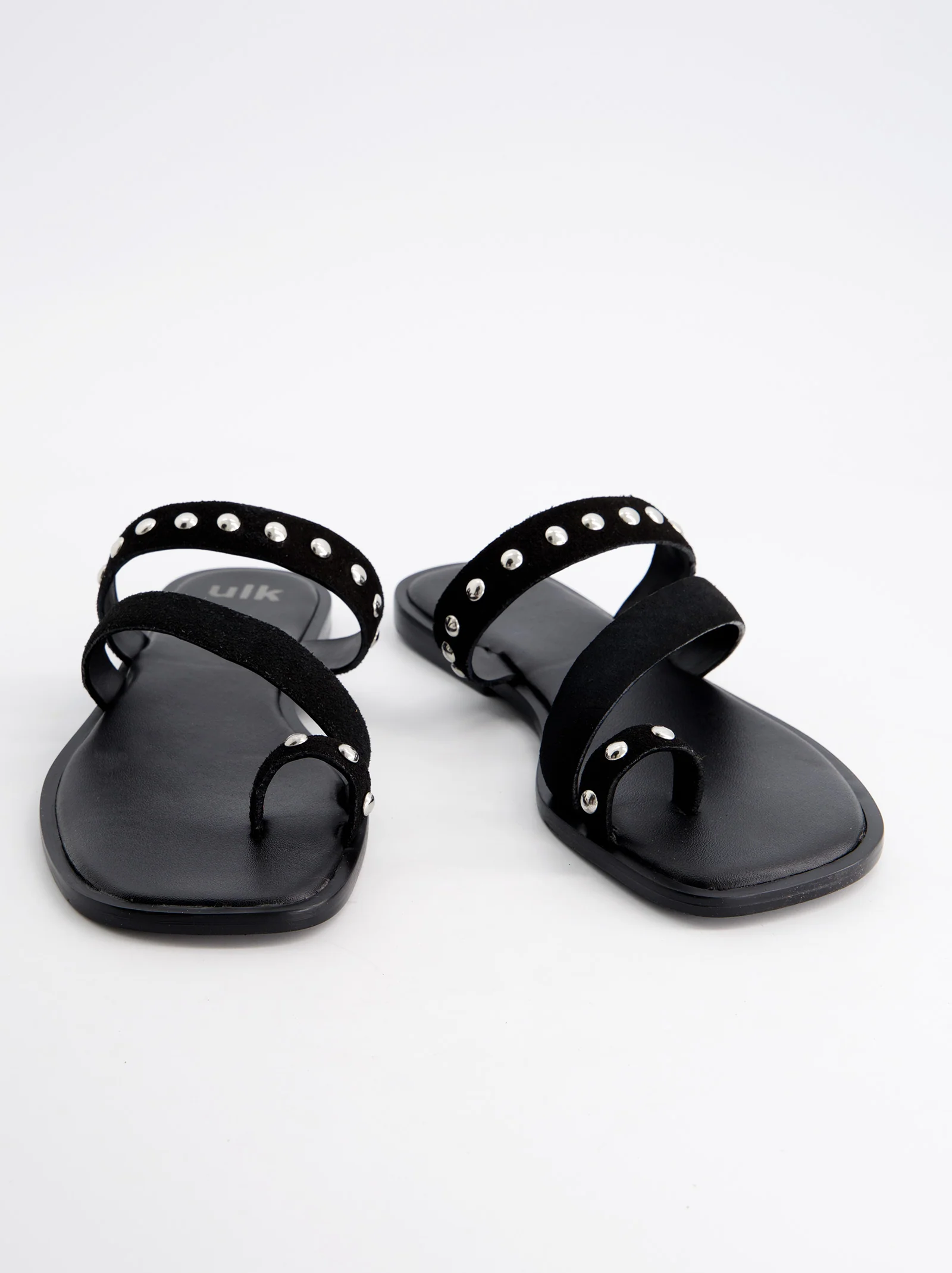 Sandalias negras de piel con tachuelas - Barroca - Image 4