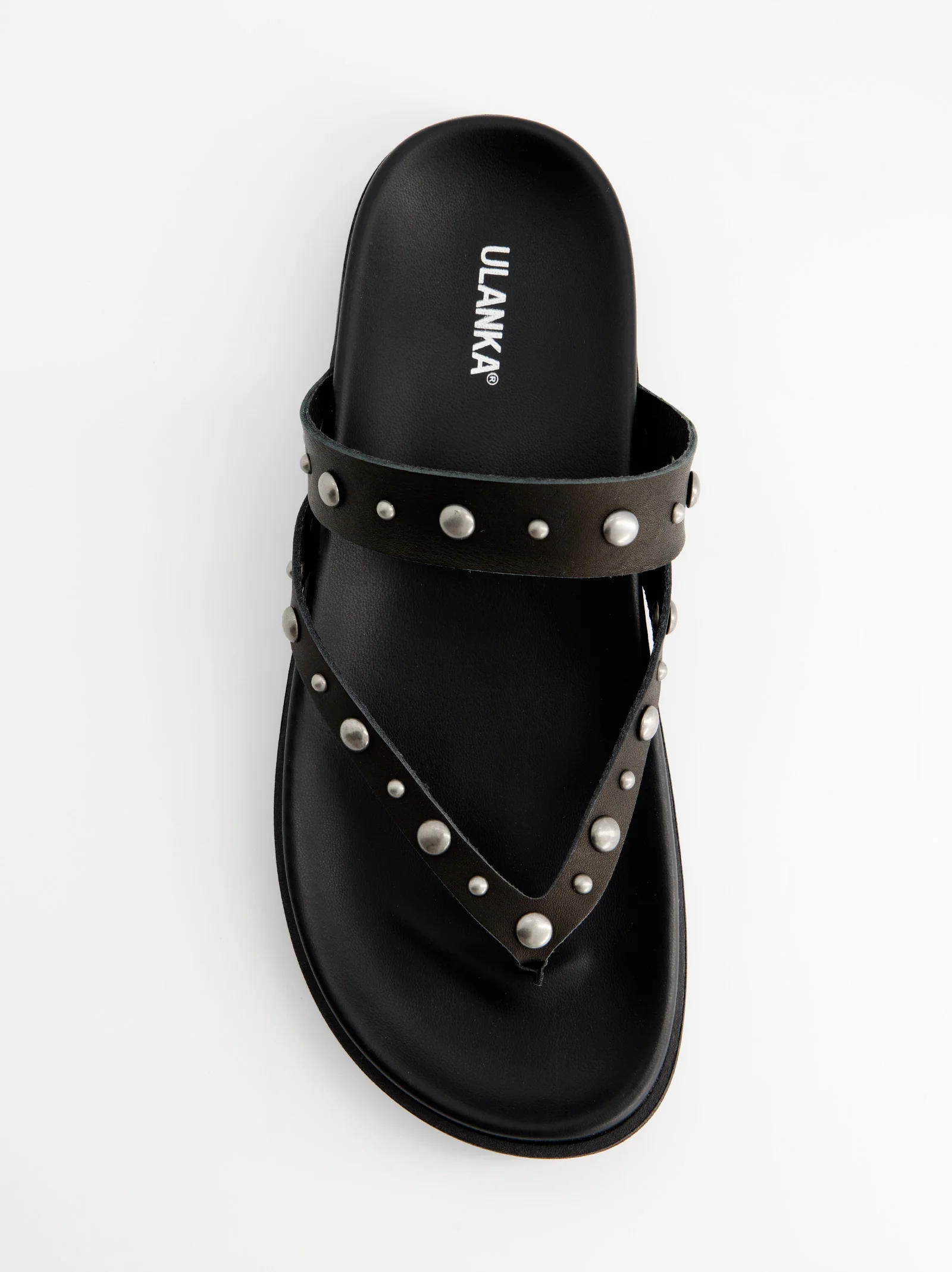 Sandalias planas de piel con tachuelas - Holly