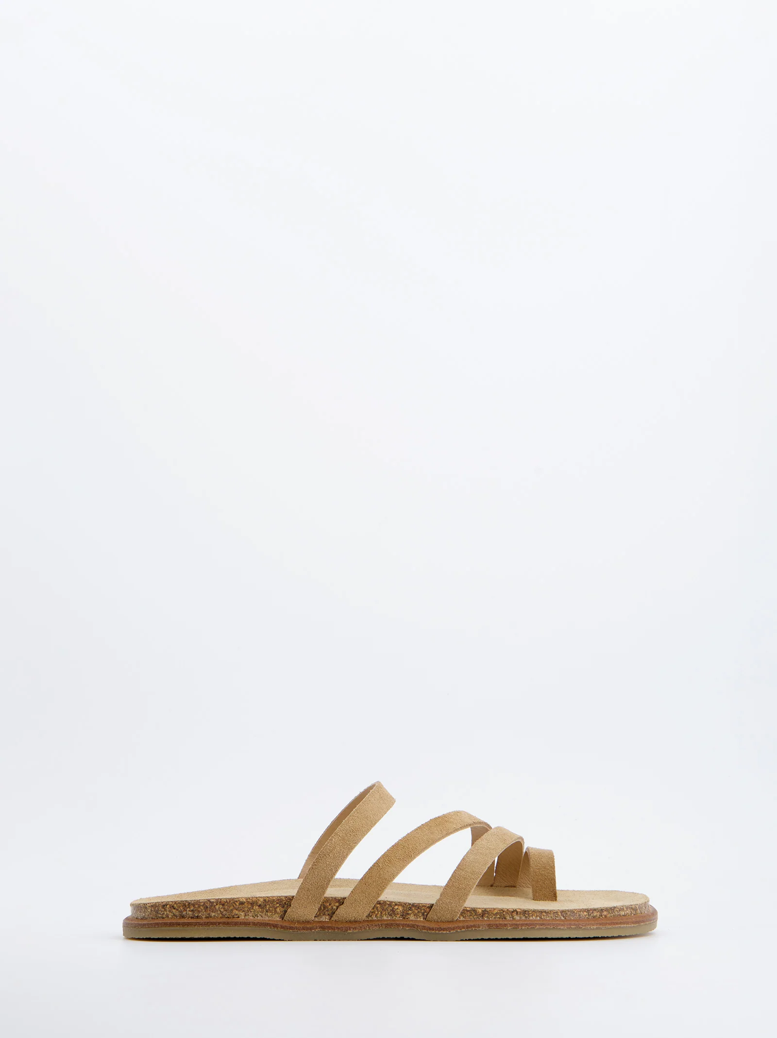 Sandalias Planas De Serraje Beige - VAne