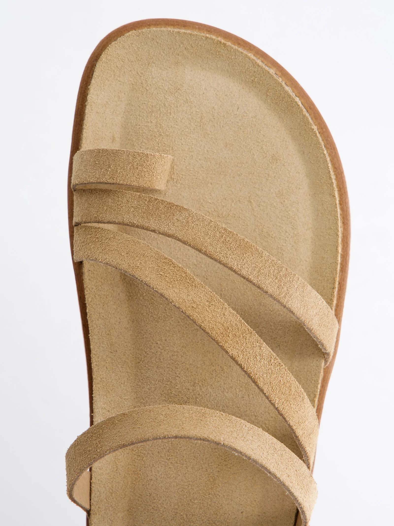 Sandalias Planas De Serraje Beige - VAne - Image 5