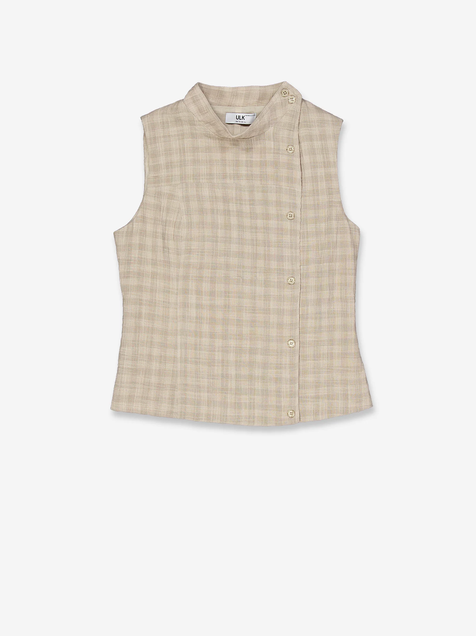 Top beige sin mangas con cierre cruzado - Formette - Image 2