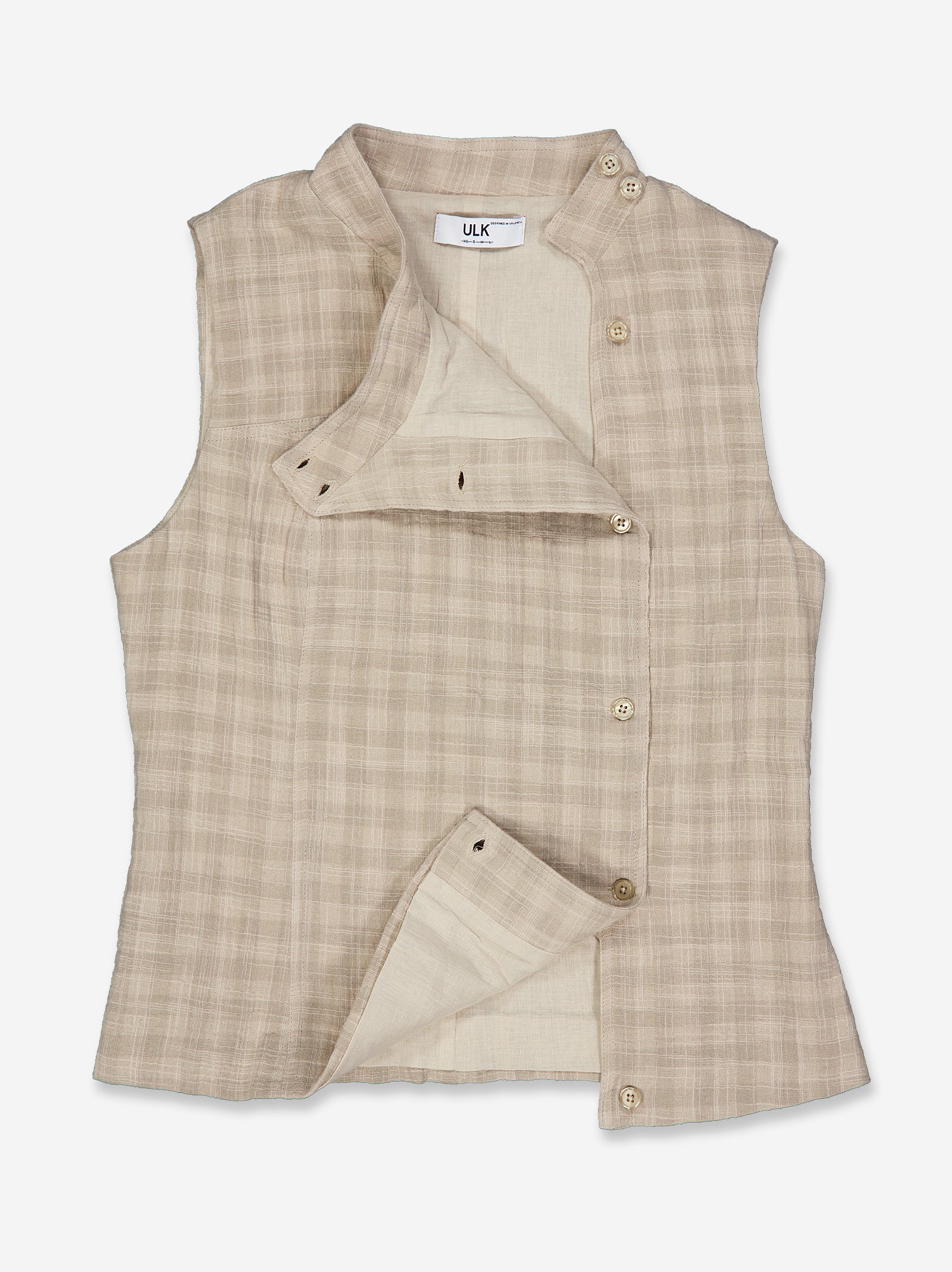 Top beige sin mangas con cierre cruzado - Formette - Image 3