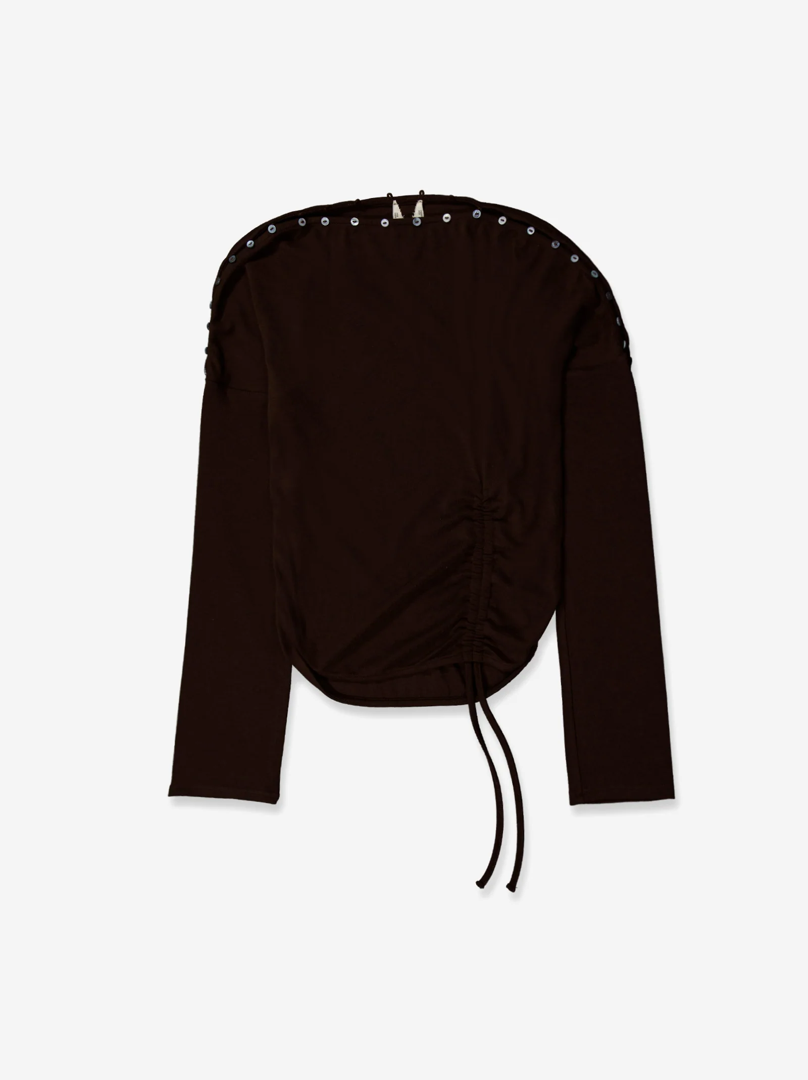 Top marrón de manga larga con frunce lateral  - Xiquet - Image 4