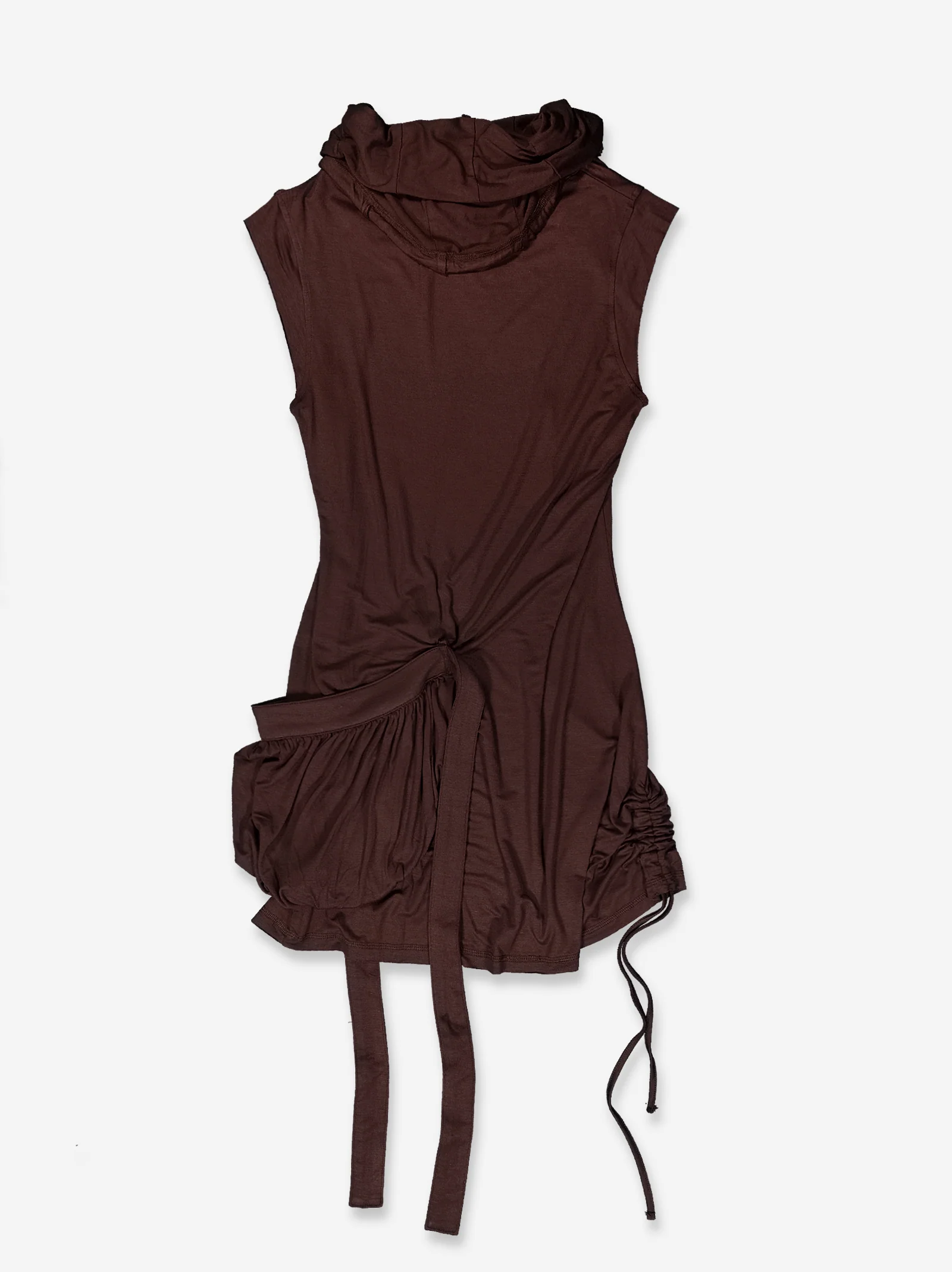 Vestido con bolsillo lateral cuello alto y bajo fruncido - Chao - Image 2