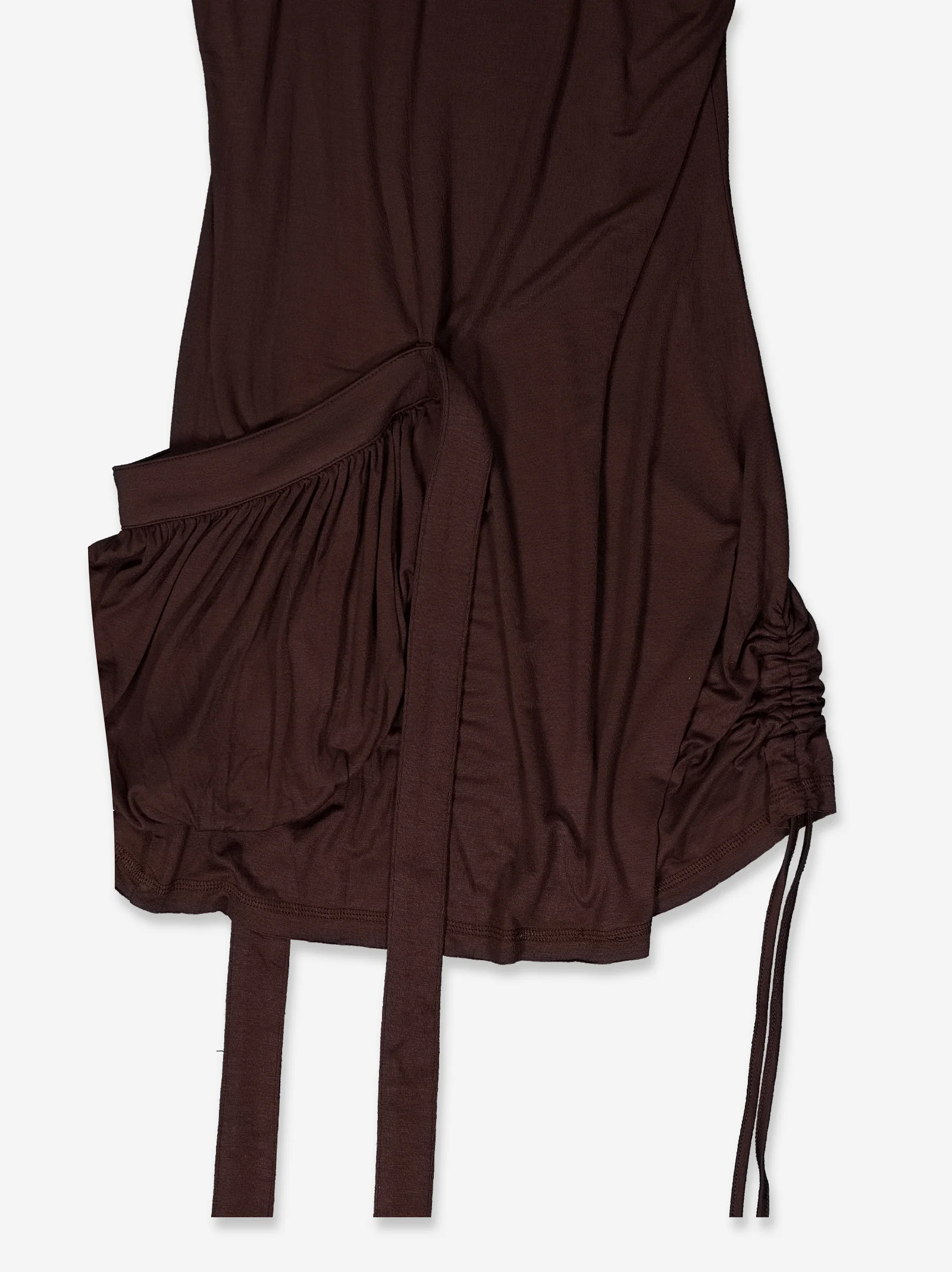 Vestido con bolsillo lateral cuello alto y bajo fruncido - Chao - Image 3