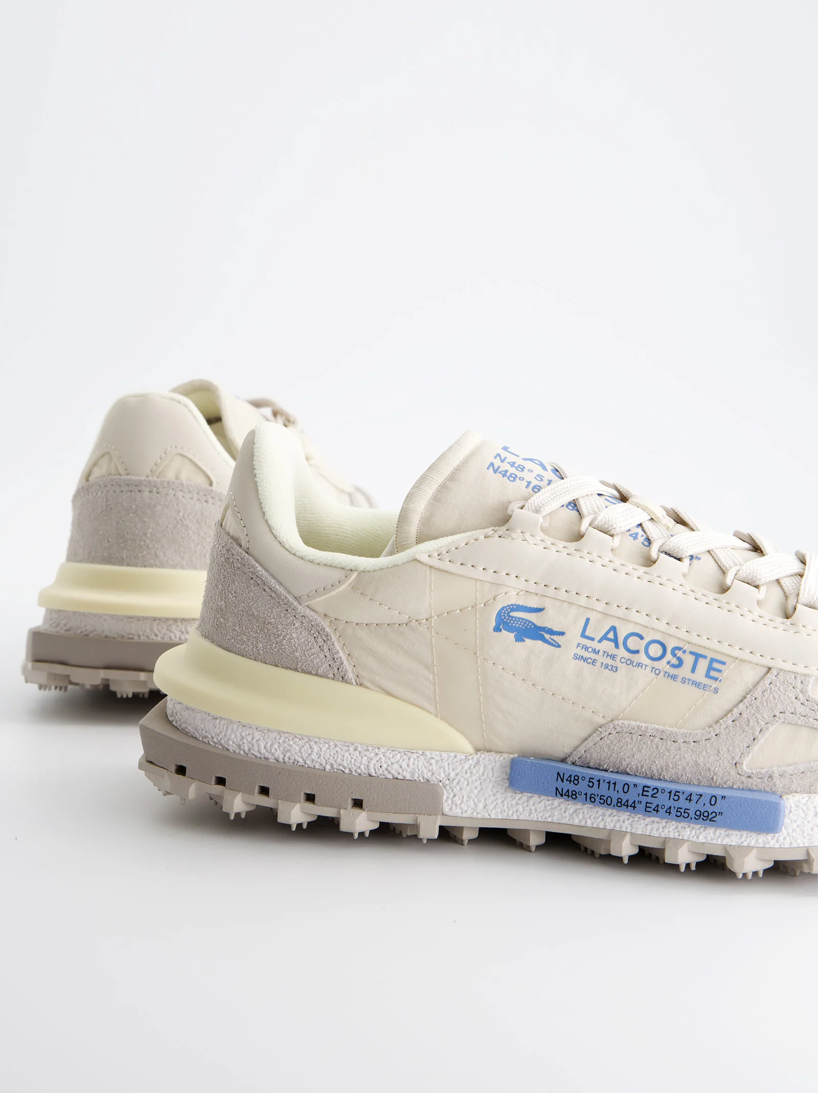 Zapatillas Lacoste Elite Active Beige Y Azul - Image 4
