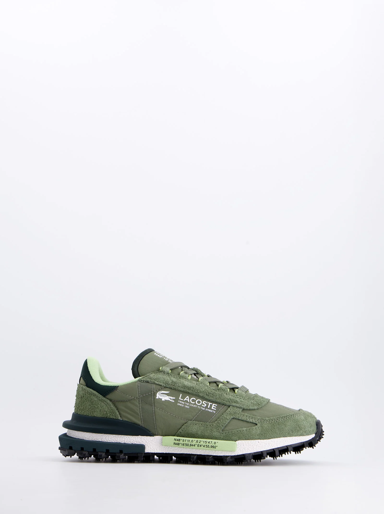Zapatillas Lacoste Deportivas Verde Caqui Con Detalles En Verde Lima - Elite Active